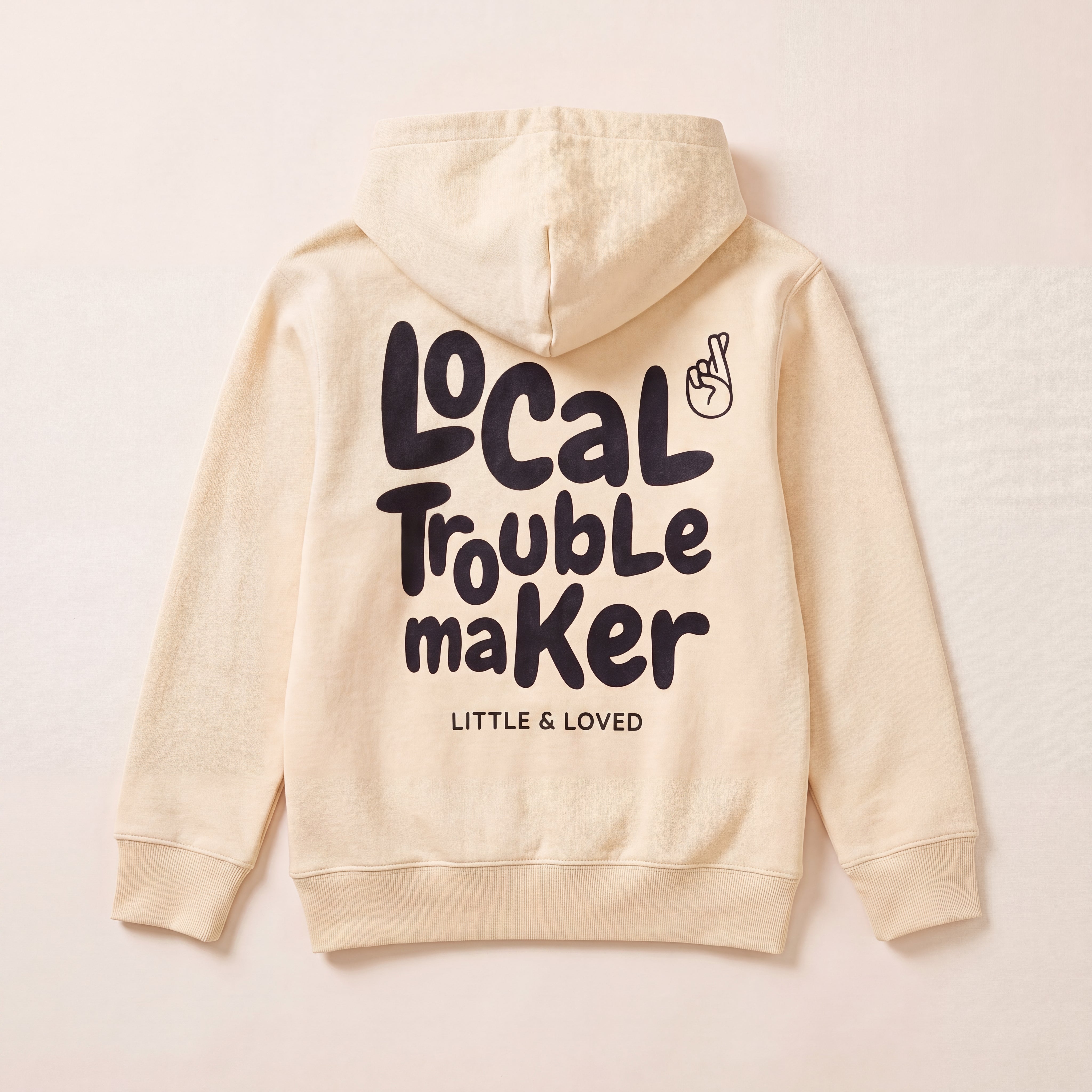 Local Troublemaker – Hoodie – Packshot Rücken (butter)