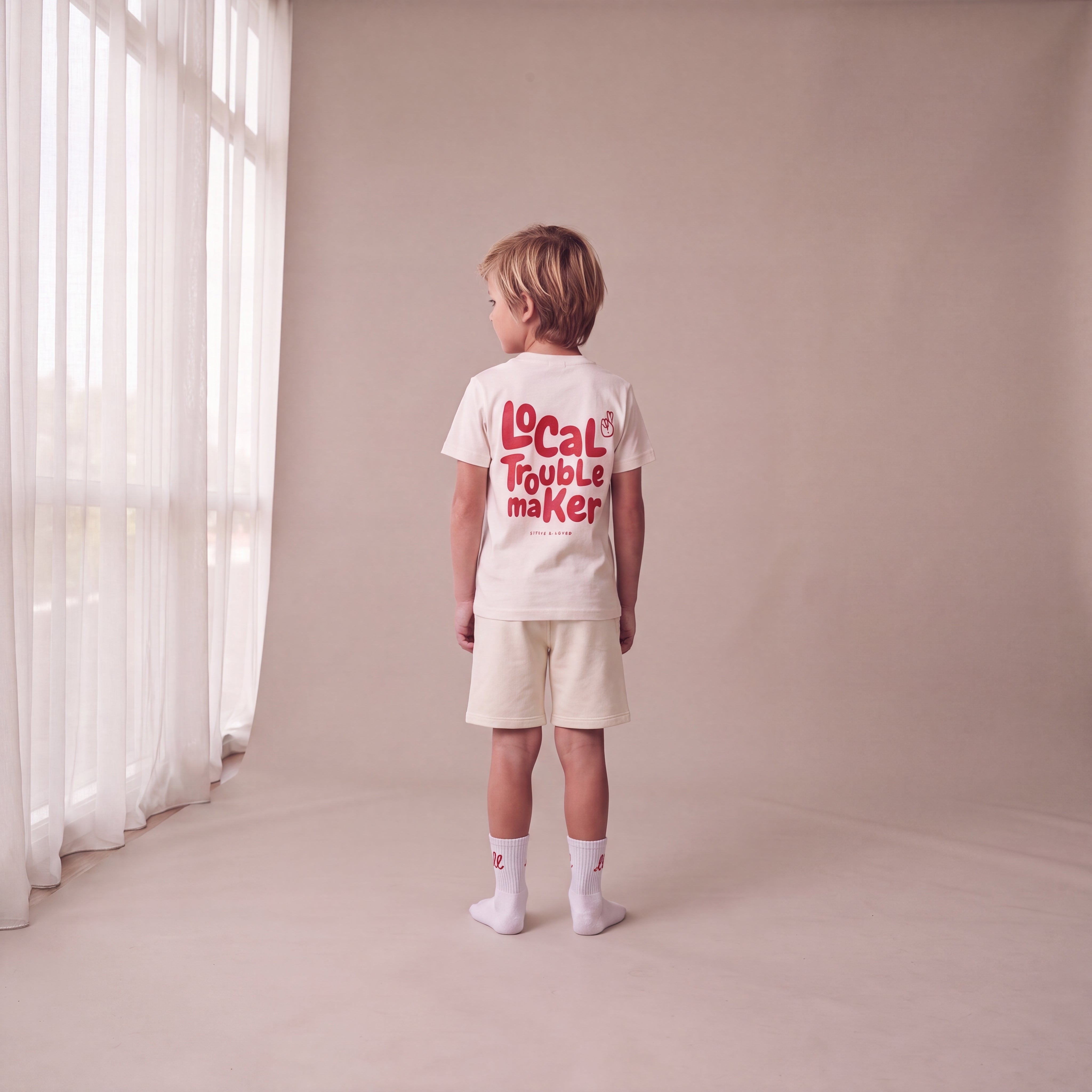 Local Troublemaker – Set mit Off-White-Shorts (Kind)