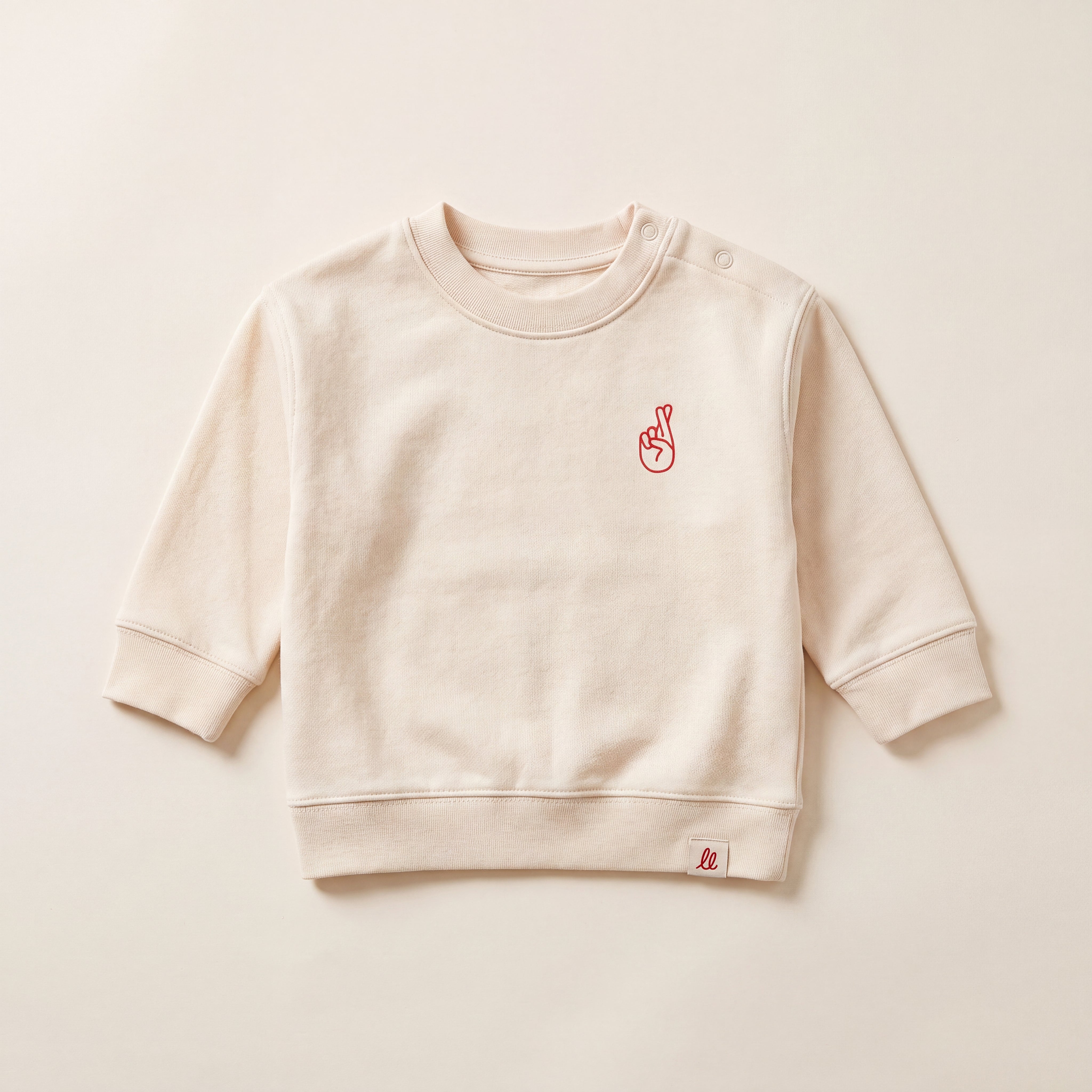Local Troublemaker – Sweatshirt – Packshot Baby Front (off-white)