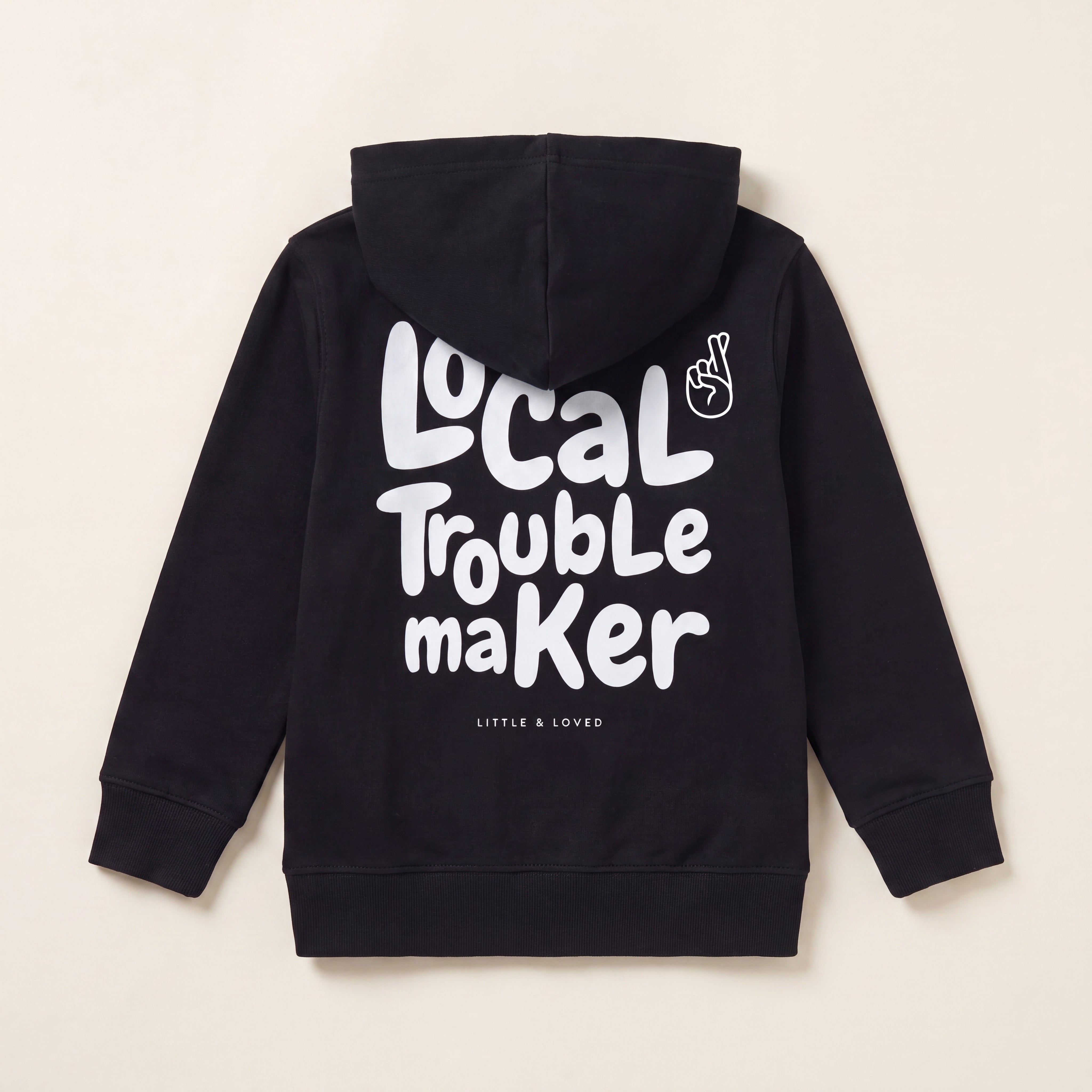 Local Troublemaker – Zip-Hoodie – Packshot Baby Rücken (schwarz)