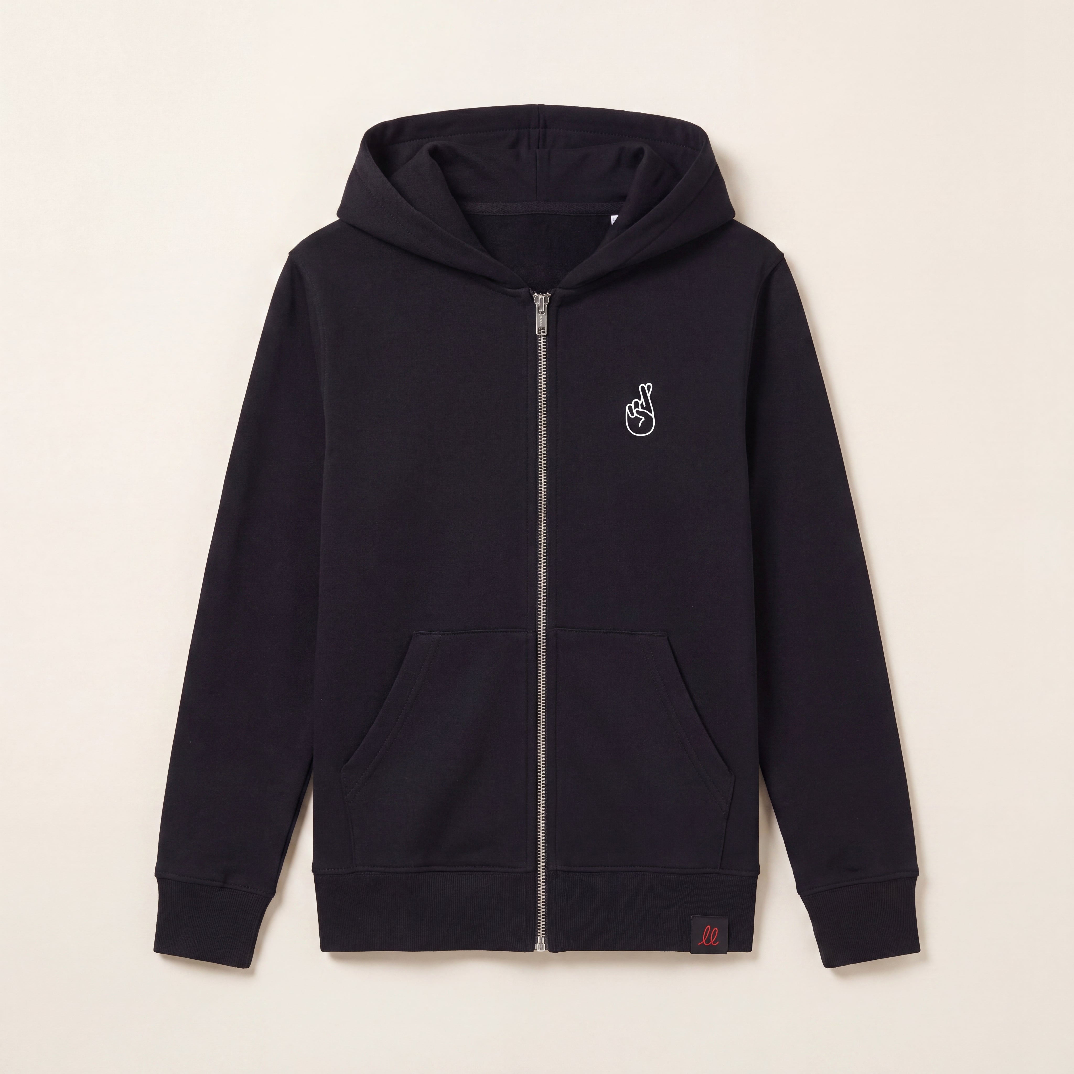 Local Troublemaker – Zip-Hoodie – Packshot Front (schwarz)