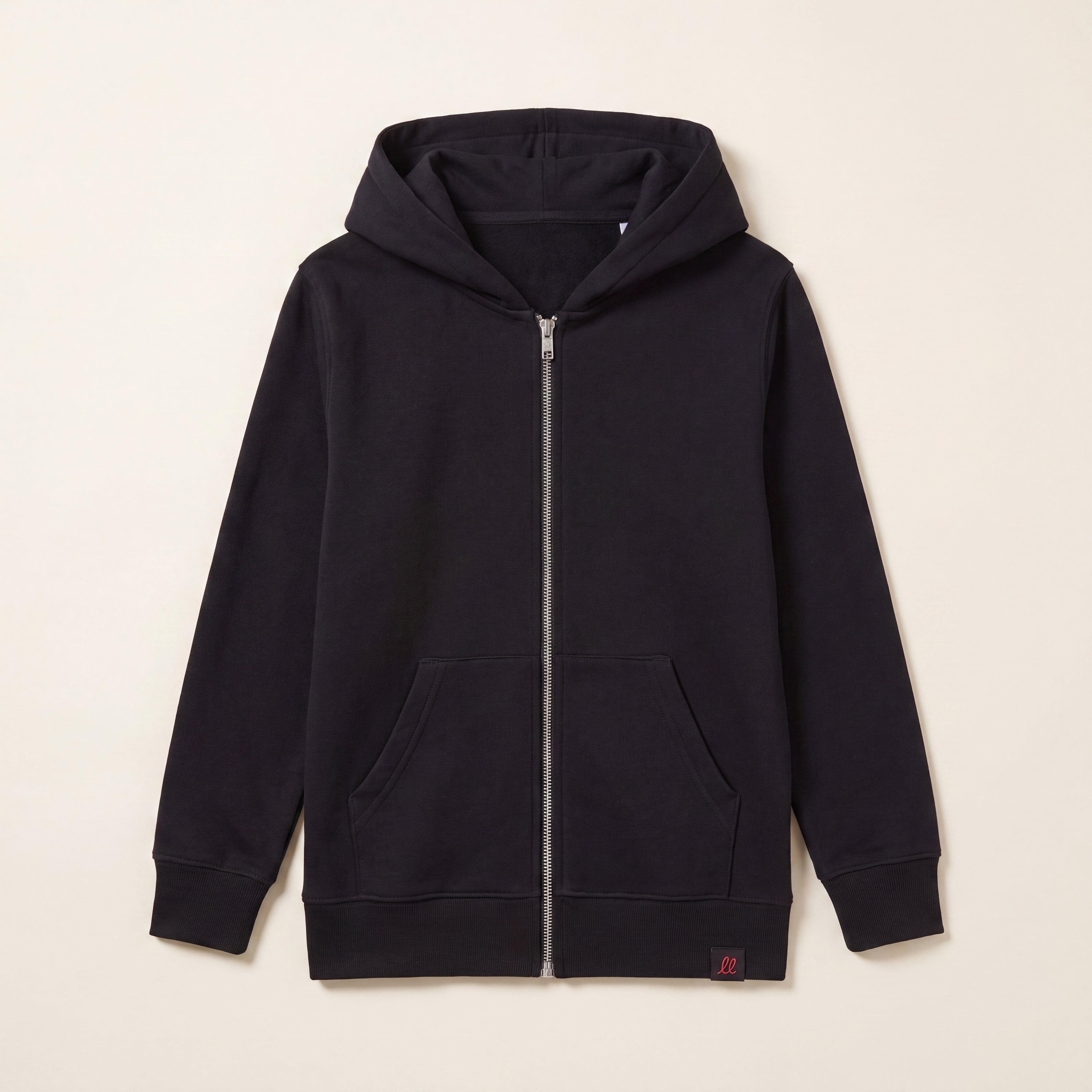 RULES? NAH. I'M LITTLE & LOVED. – Zip-Hoodie – Packshot Front (schwarz)
