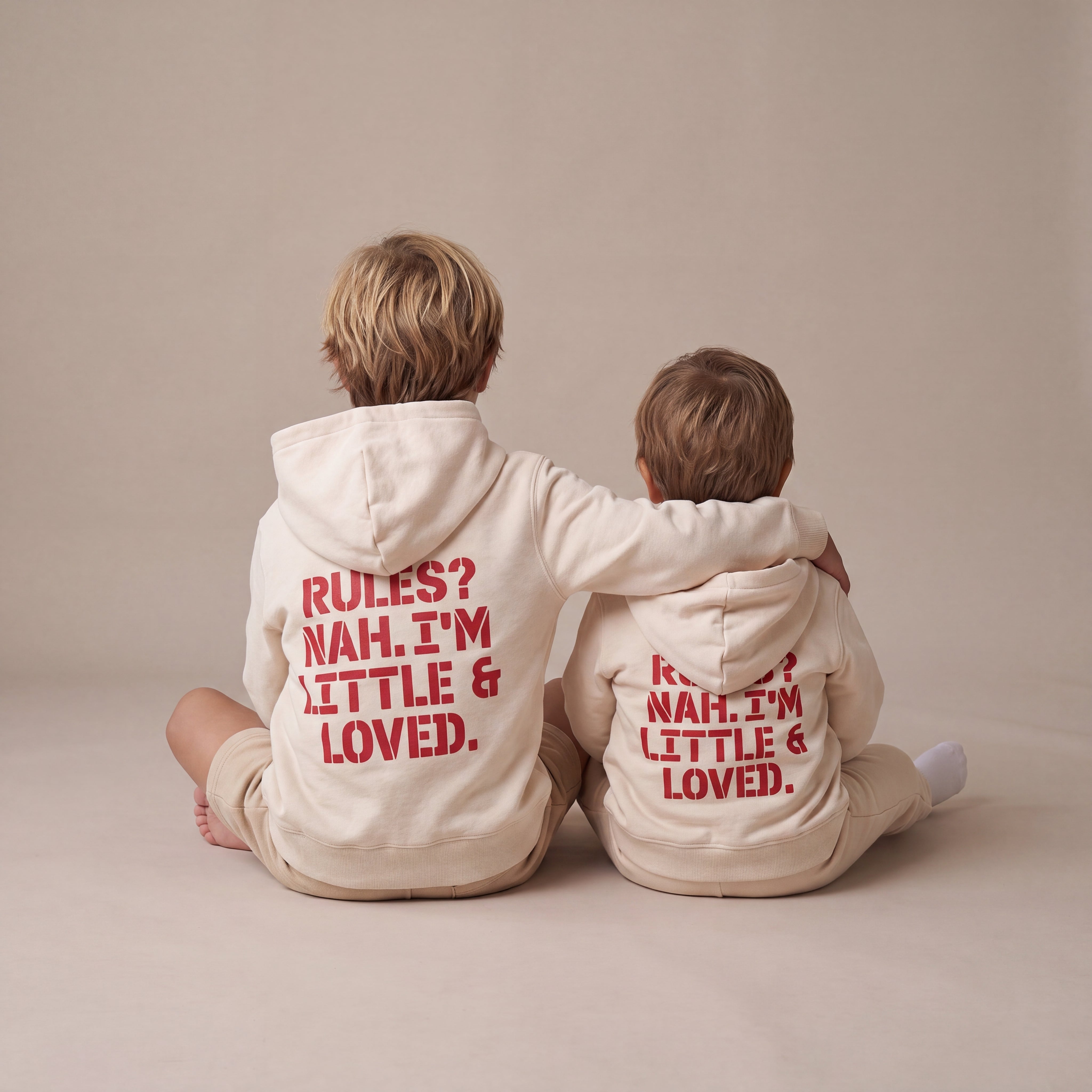 RULES? NAH. I'M LITTLE & LOVED. – Zip-Hoodie – Partnerlook