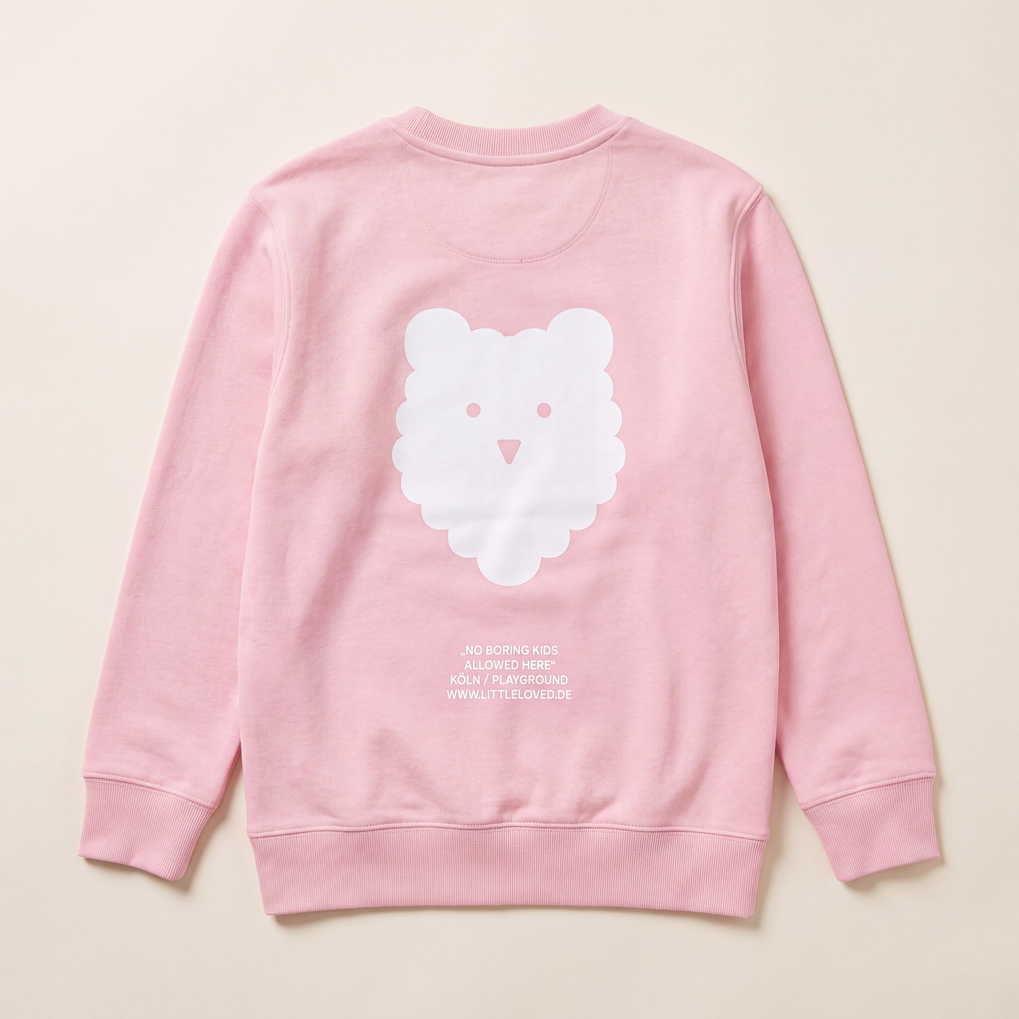 NO BORING KIDS ALLOWED HERE. – Sweatshirt – Packshot Rücken (pink)