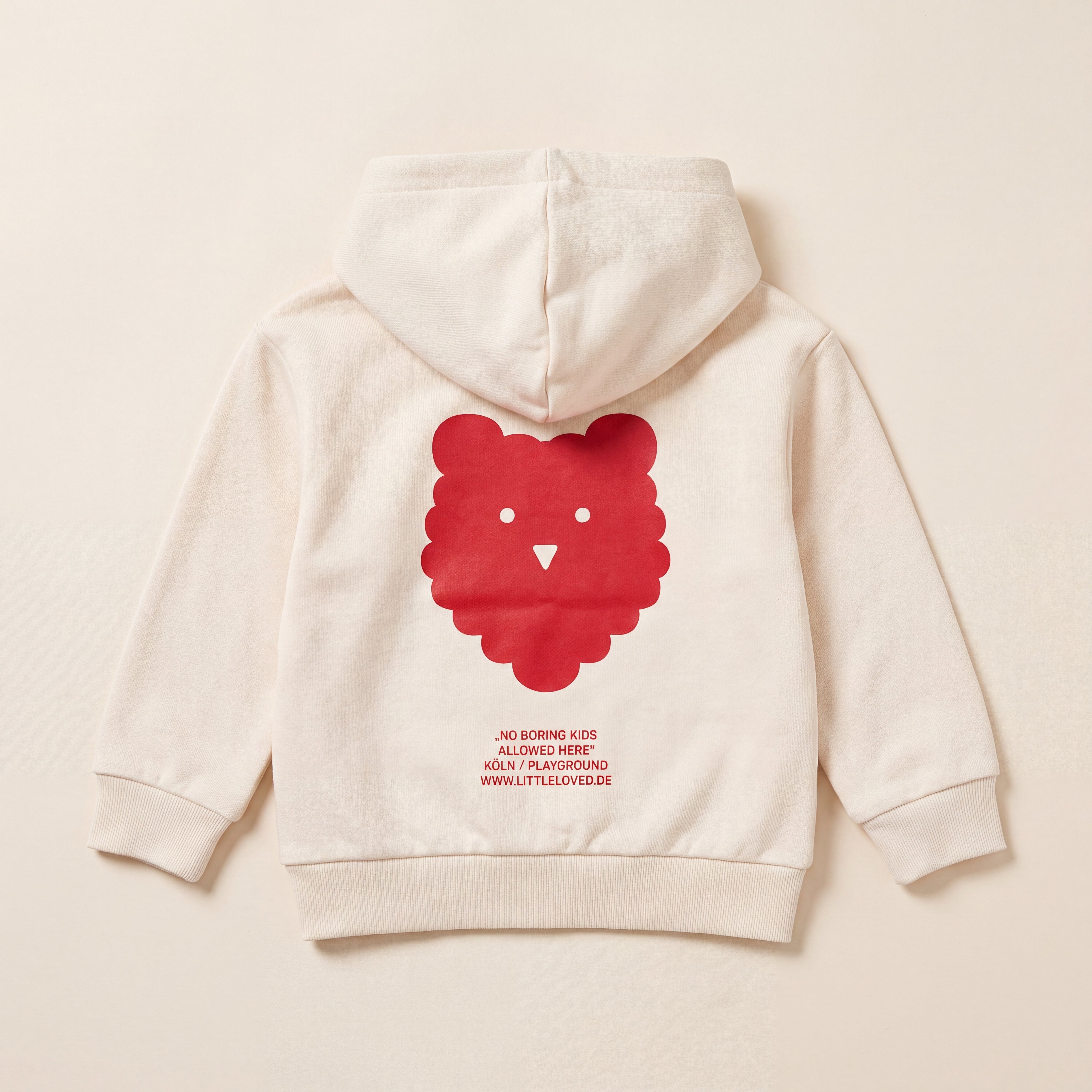 NO BORING KIDS ALLOWED HERE. – Zip-Hoodie – Packshot Baby Rücken (off-white)