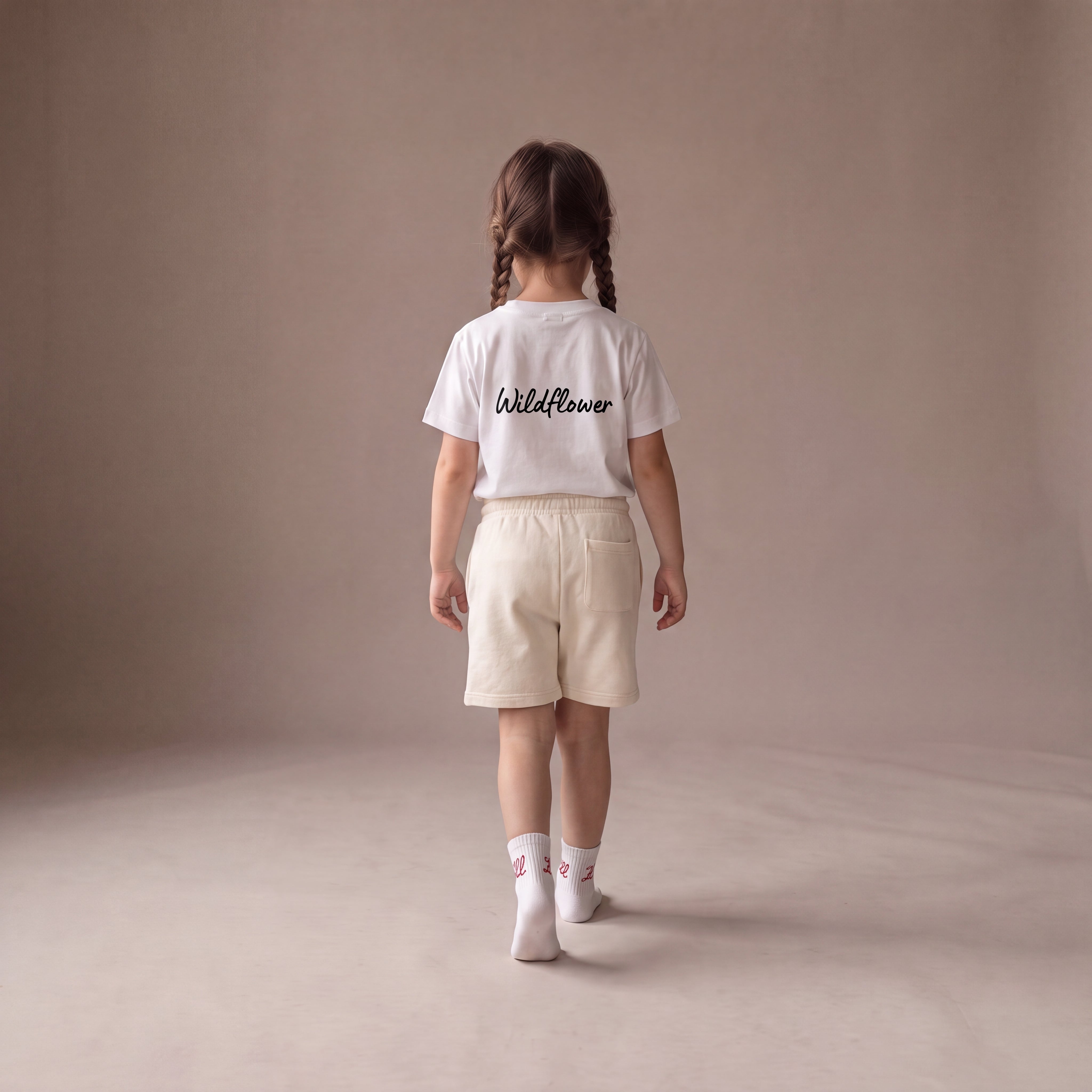 Wildflower – Set mit Off-White-Shorts (Kind)