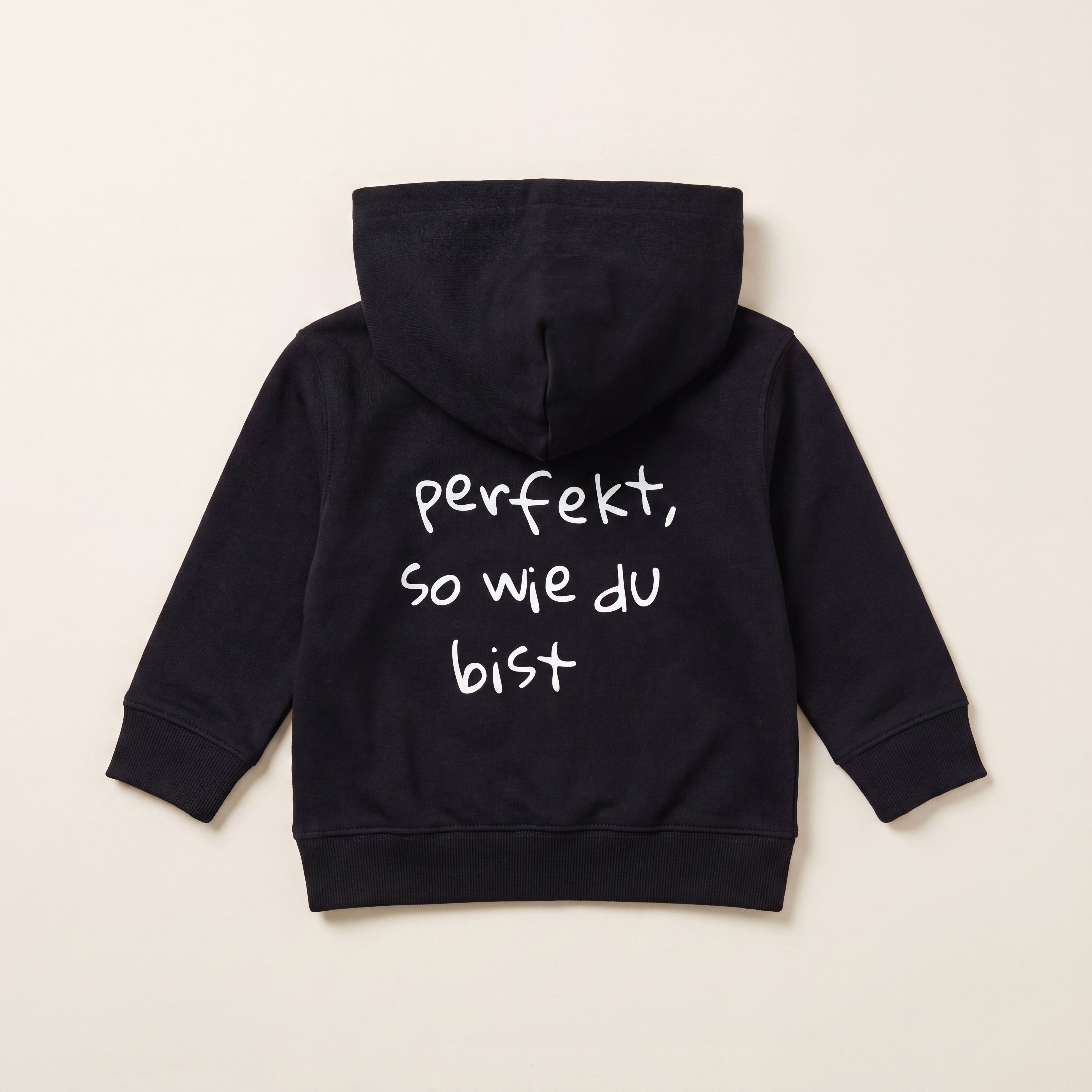 Perfekt, so wie du bist – Hoodie – Packshot Baby Rücken (schwarz)