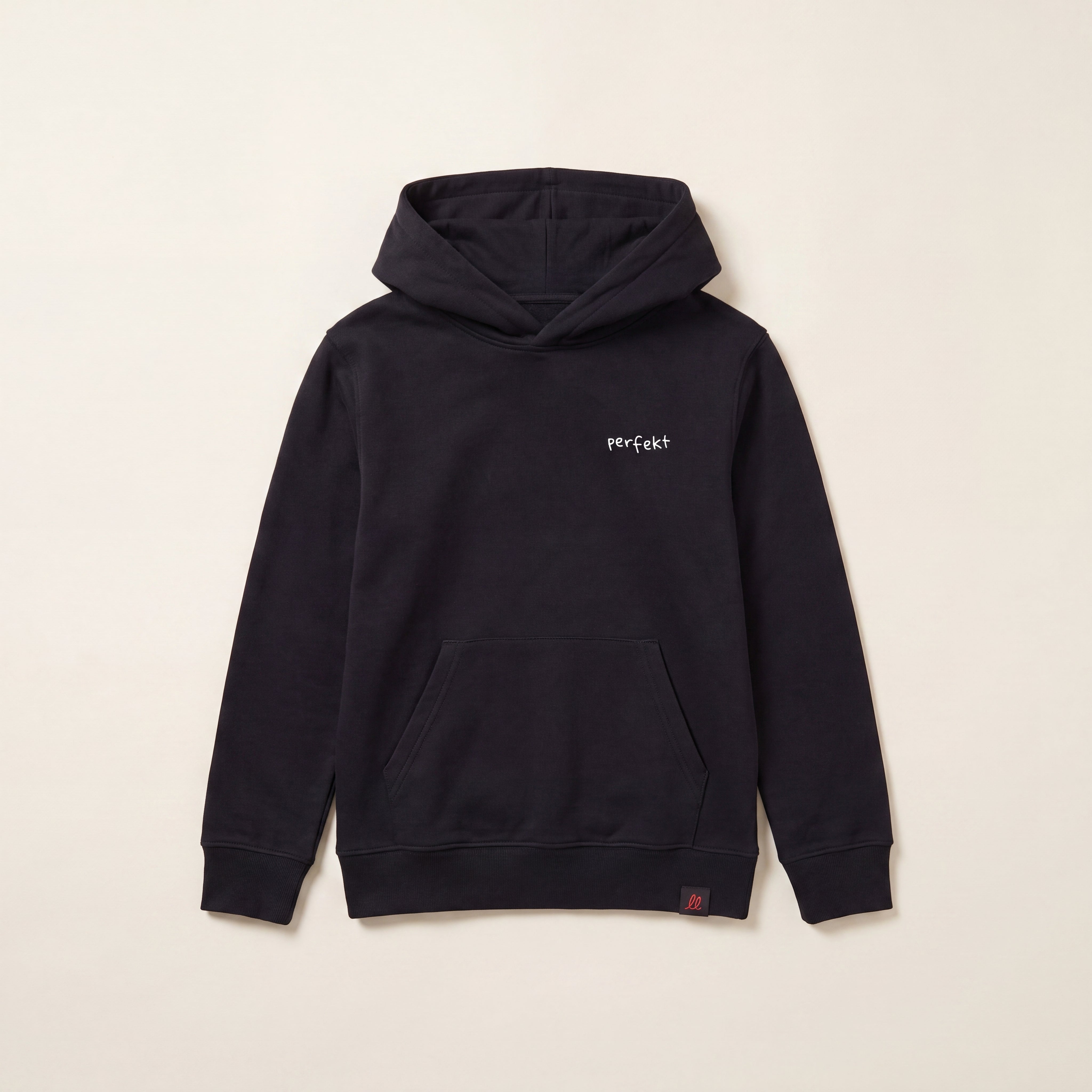 Perfekt, so wie du bist – Hoodie – Packshot Front (schwarz)