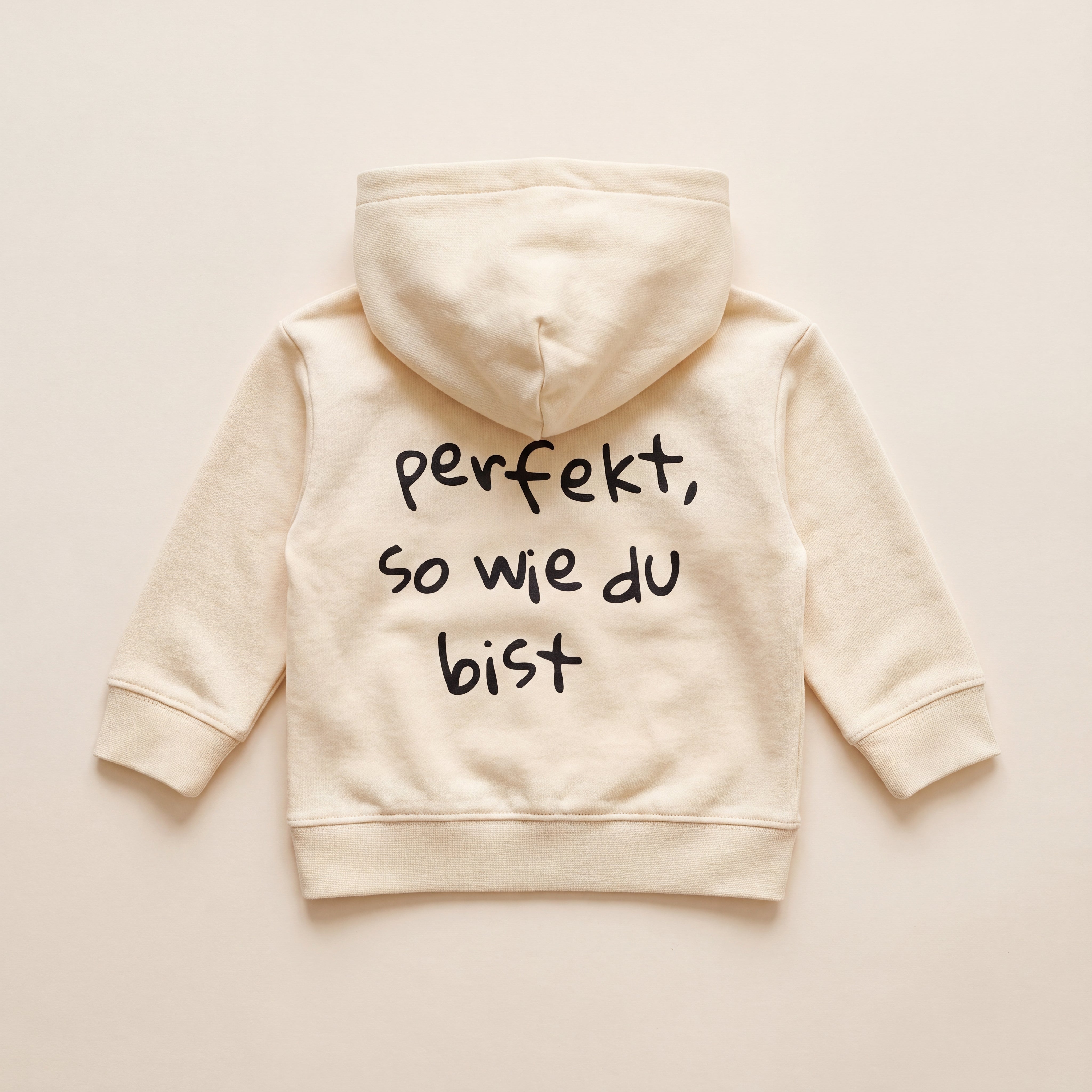 Perfekt, so wie du bist – Hoodie – Packshot Baby Rücken (butter)