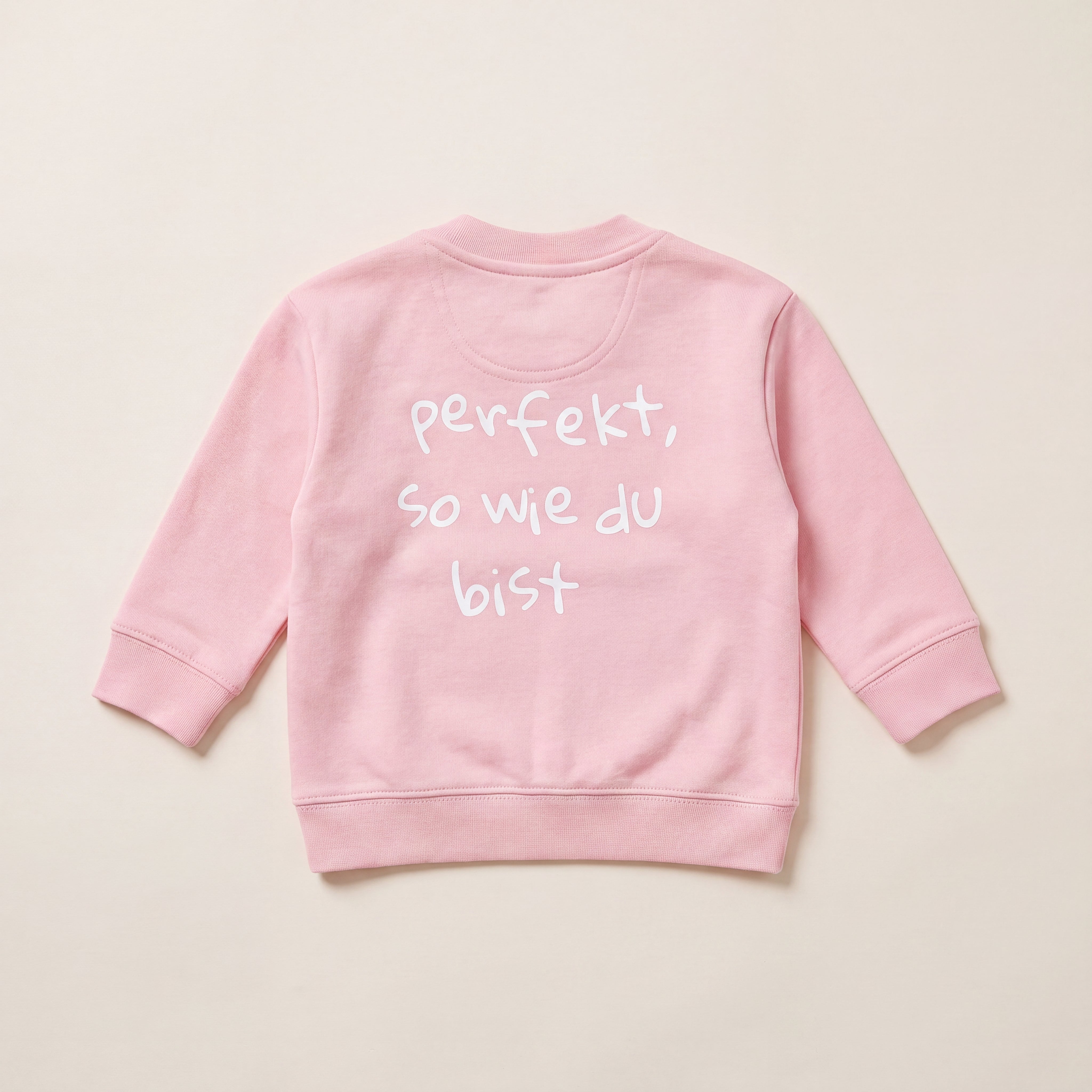 Perfekt, so wie du bist – Sweatshirt – Packshot Baby Rücken (pink)