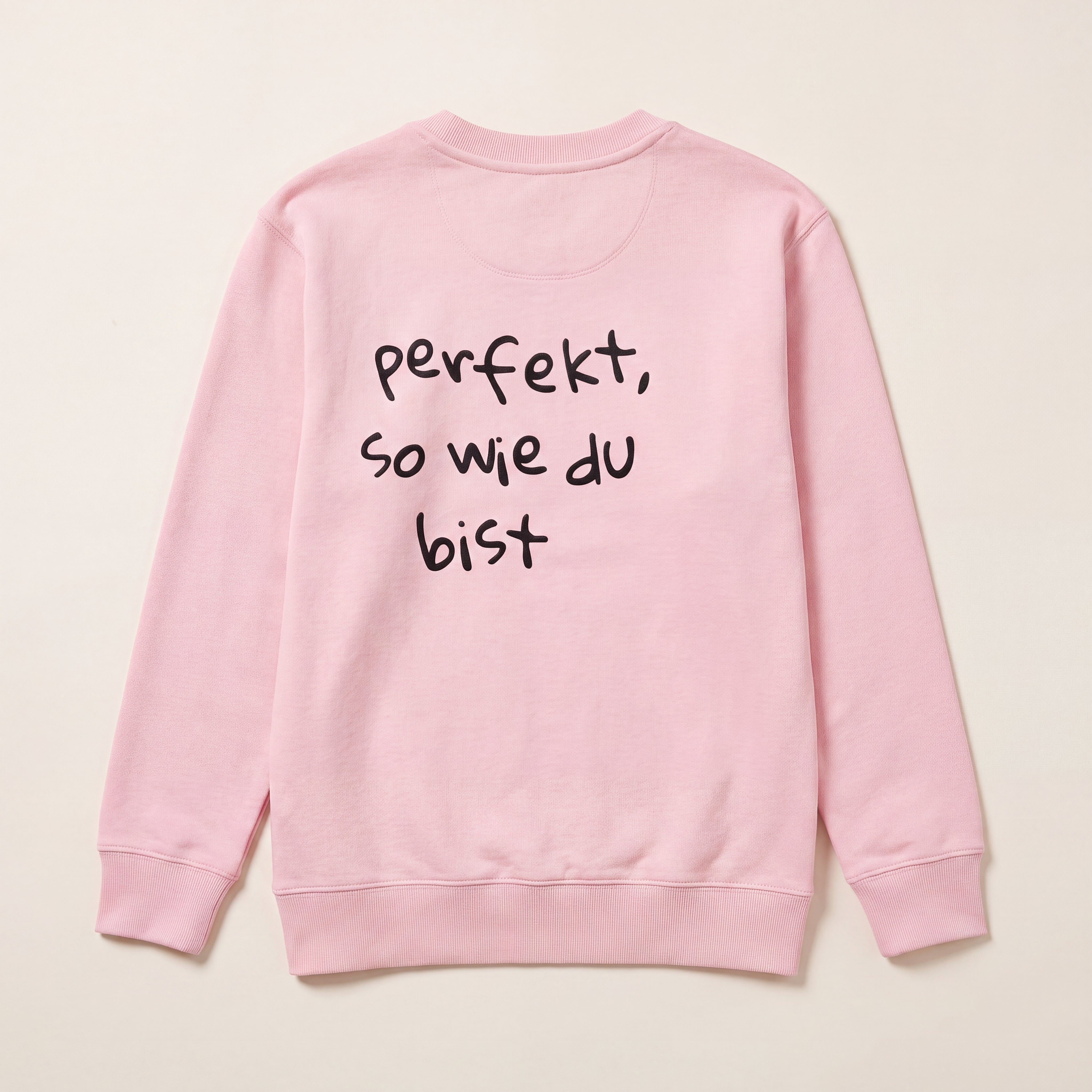 Perfekt, so wie du bist – Sweatshirt – Packshot Rücken (pink)