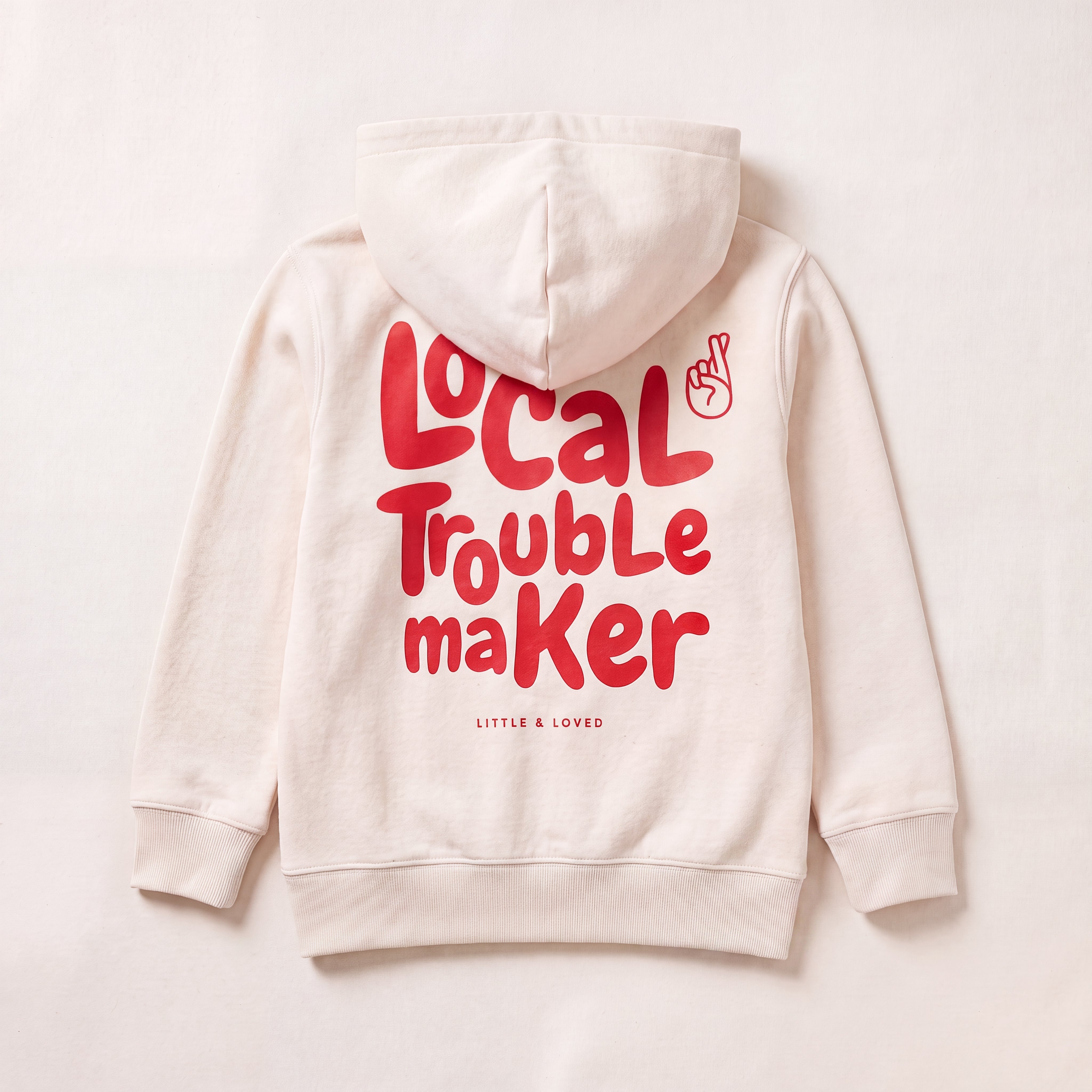 Local Troublemaker – Zip-Hoodie – Packshot Rücken (off-white)