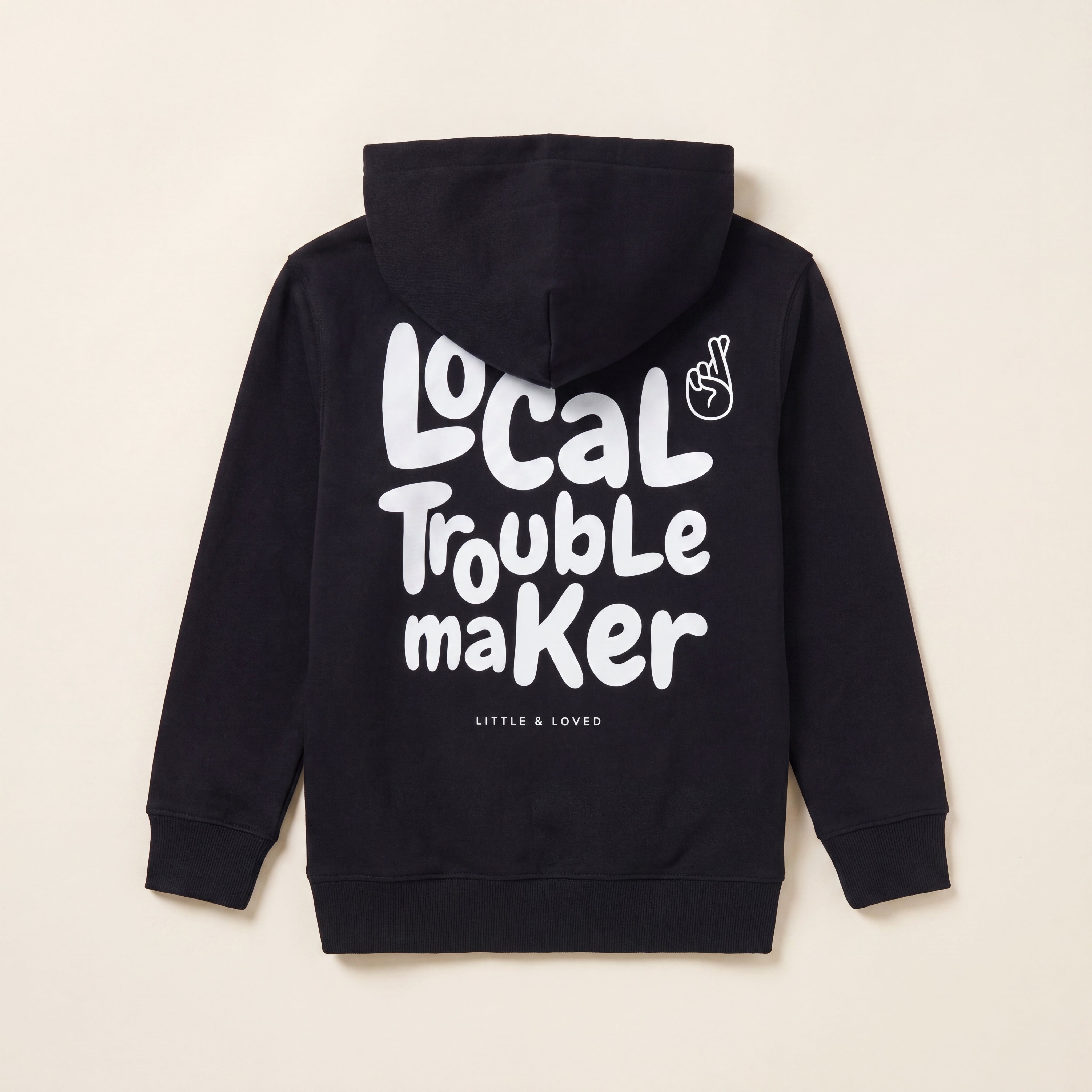Local Troublemaker – Zip-Hoodie – Packshot Rücken (schwarz)