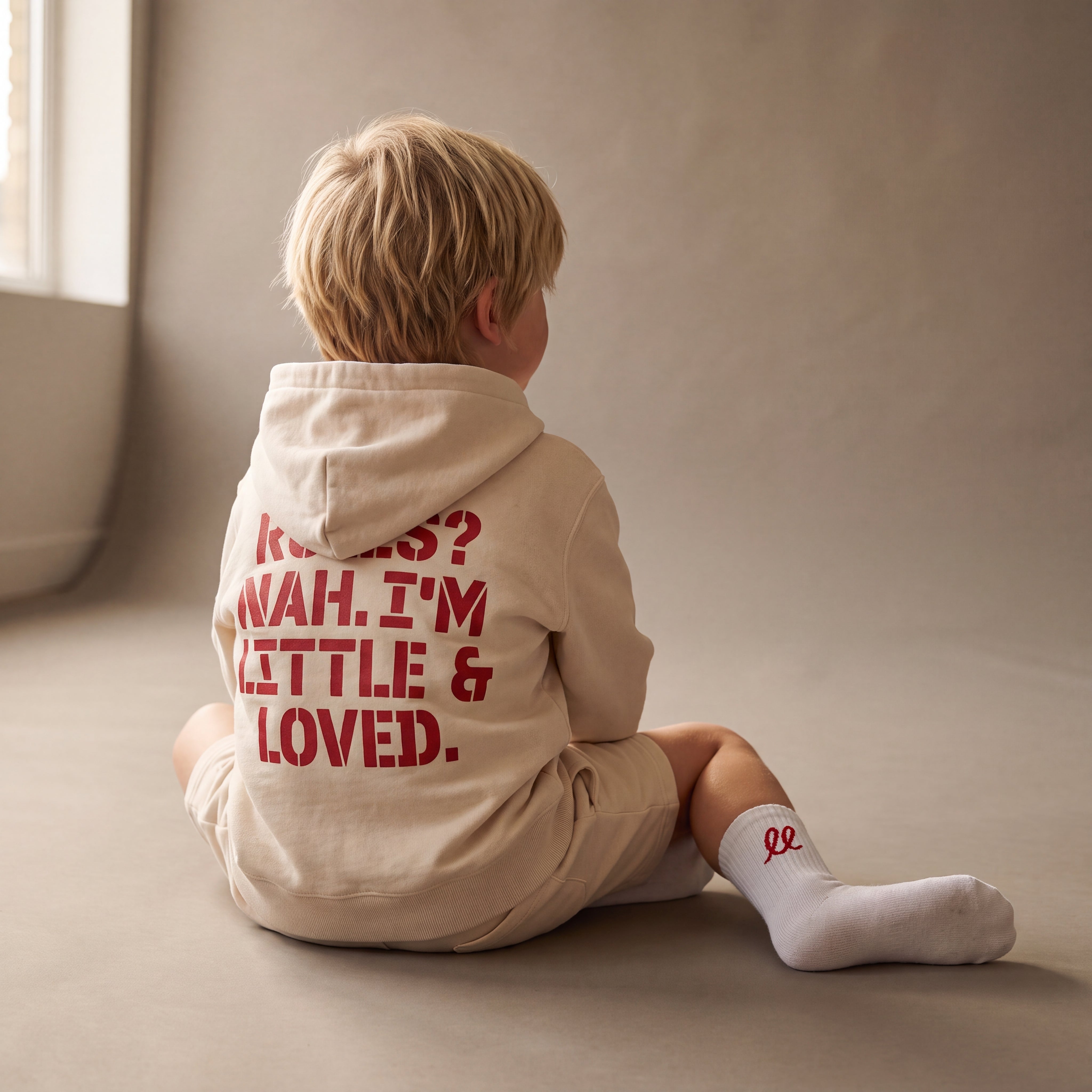 RULES? NAH. I'M LITTLE & LOVED. – Hoodie – getragen (Kind)