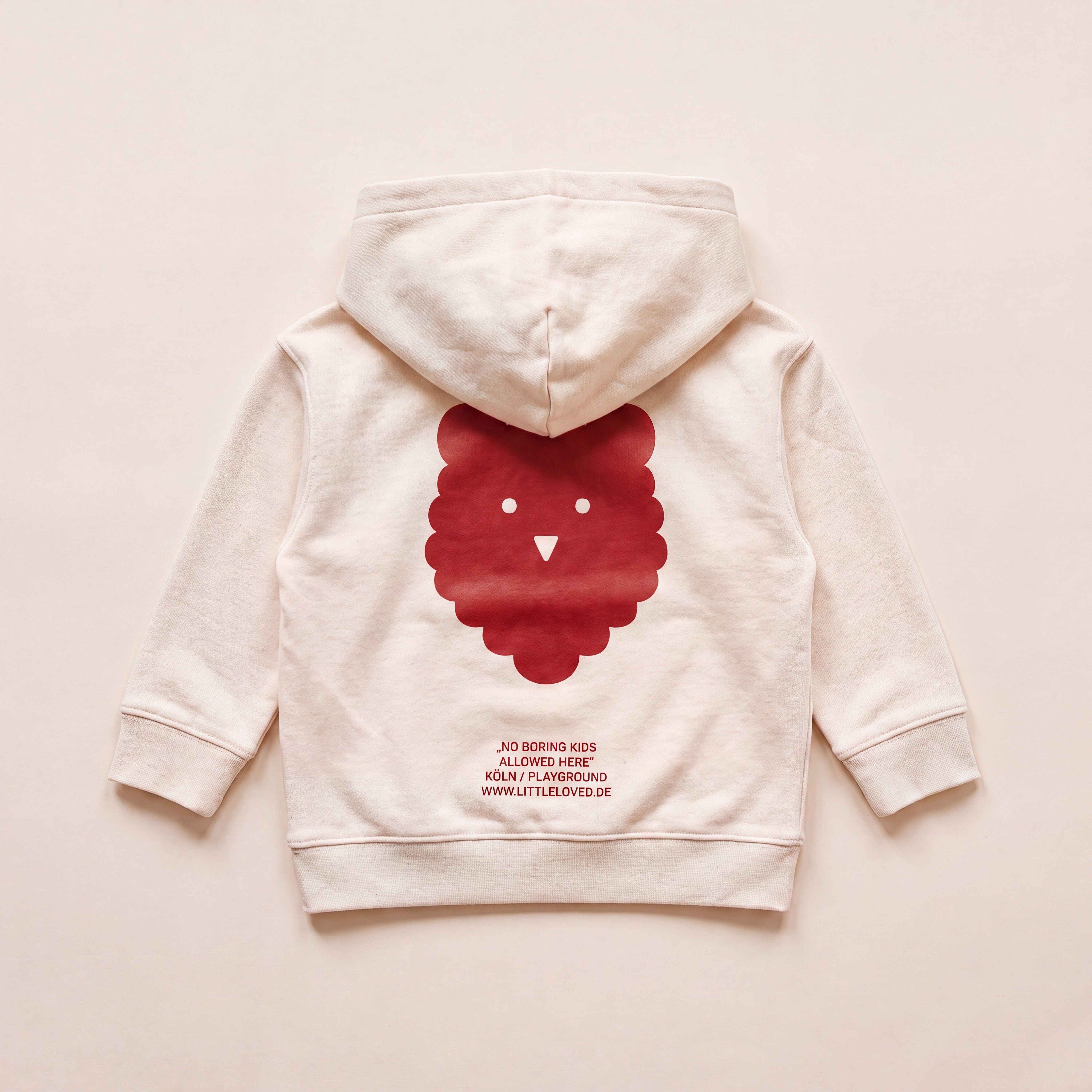 NO BORING KIDS ALLOWED HERE. – Hoodie – Packshot Baby Rücken (off-white)