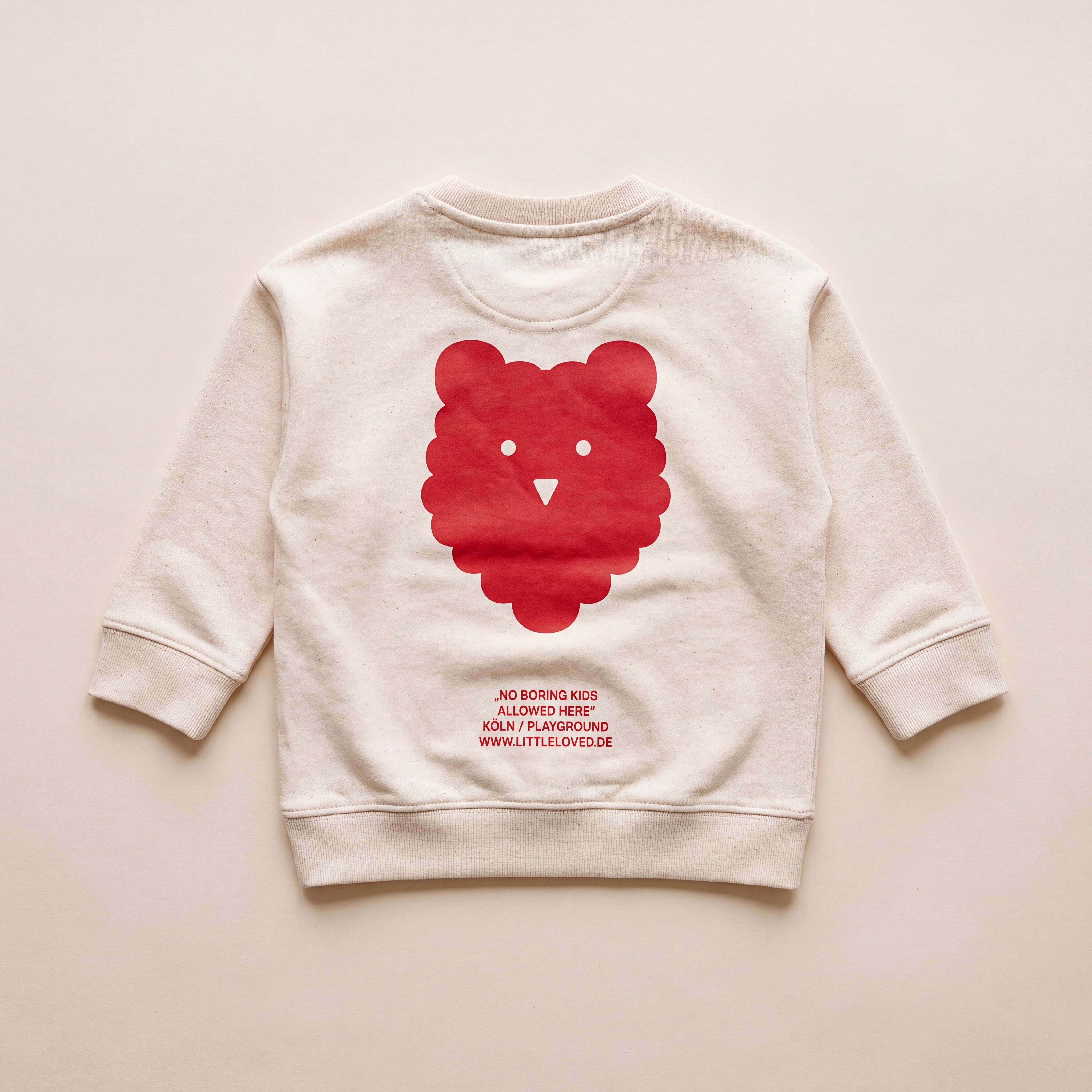 NO BORING KIDS ALLOWED HERE. – Sweatshirt – Packshot Baby Rücken (off-white)