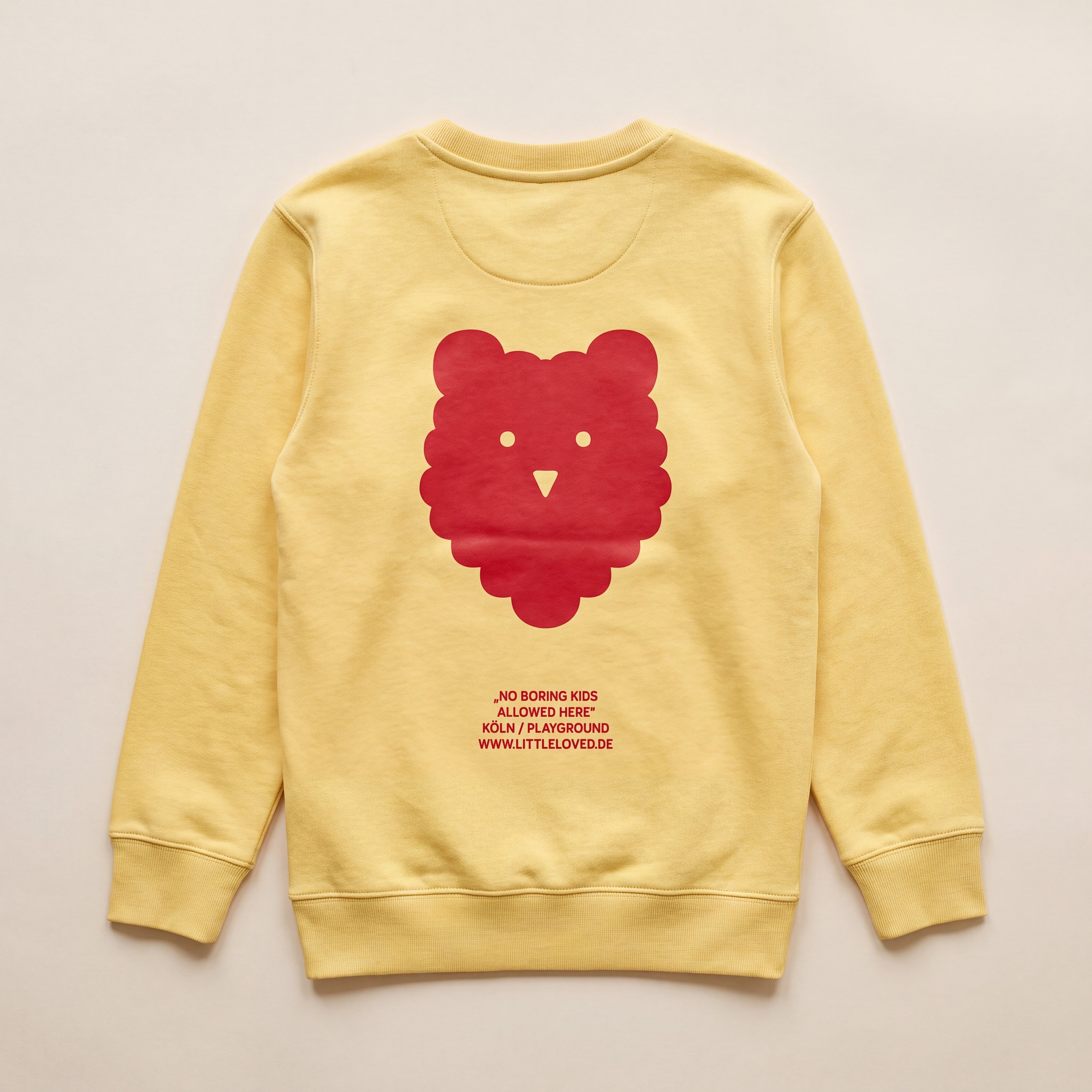 NO BORING KIDS ALLOWED HERE. – Sweatshirt – Packshot Rücken (viva)