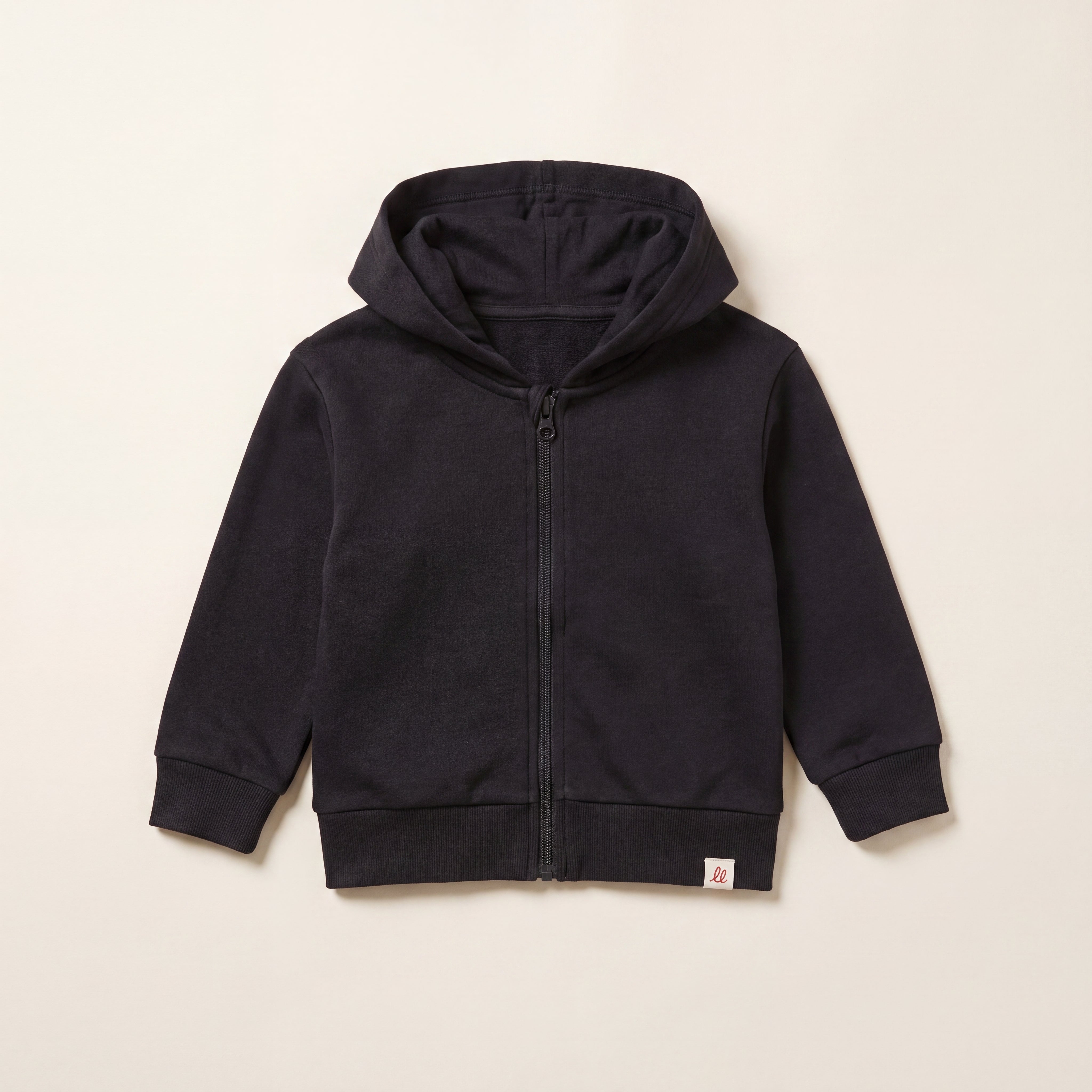 NO BORING KIDS ALLOWED HERE. – Zip-Hoodie – Packshot Baby Front (schwarz)