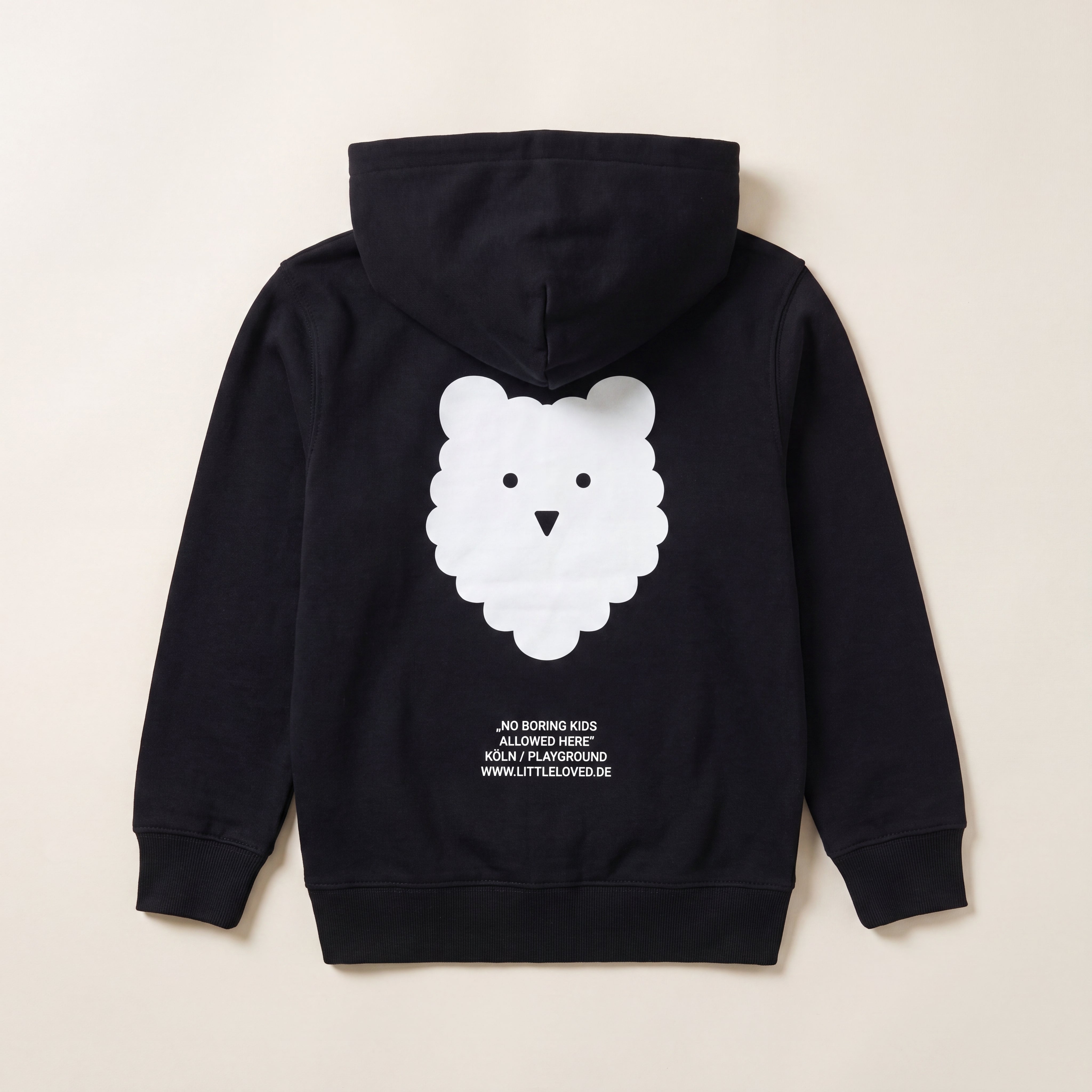 NO BORING KIDS ALLOWED HERE. – Zip-Hoodie – Packshot Rücken (schwarz)