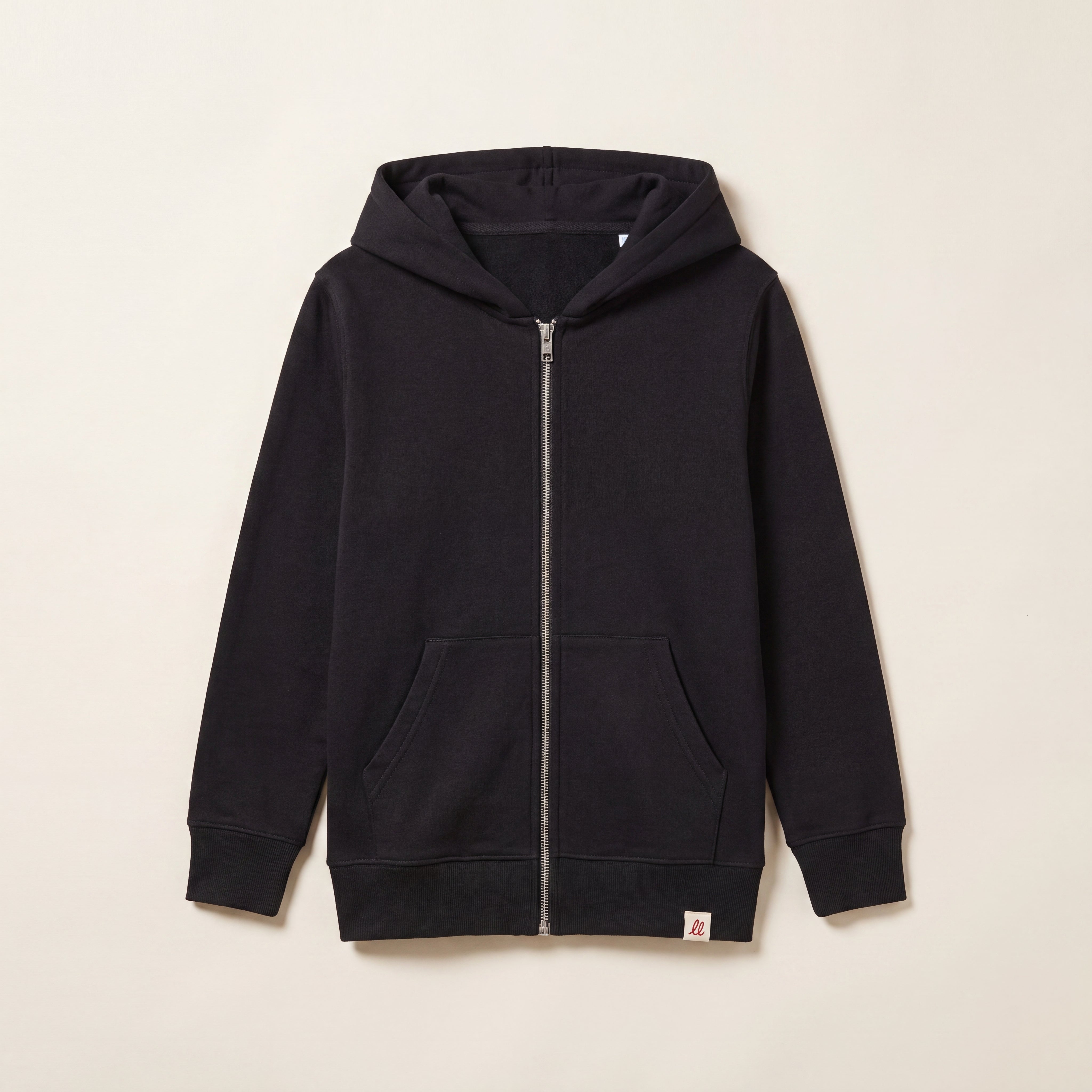 NO BORING KIDS ALLOWED HERE. – Zip-Hoodie – Packshot Front (schwarz)