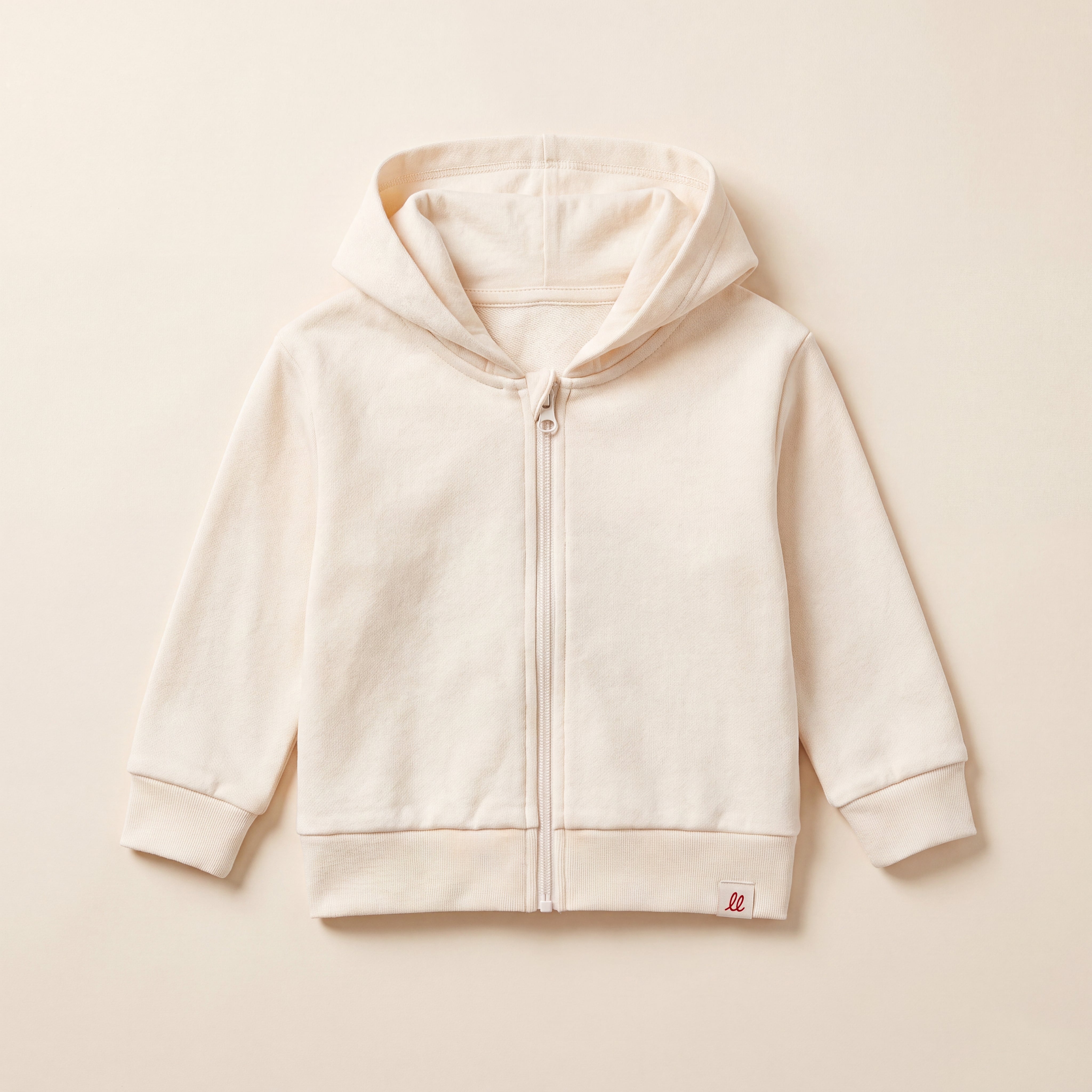 NO BORING KIDS ALLOWED HERE. – Zip-Hoodie – Packshot Baby Front (off-white)