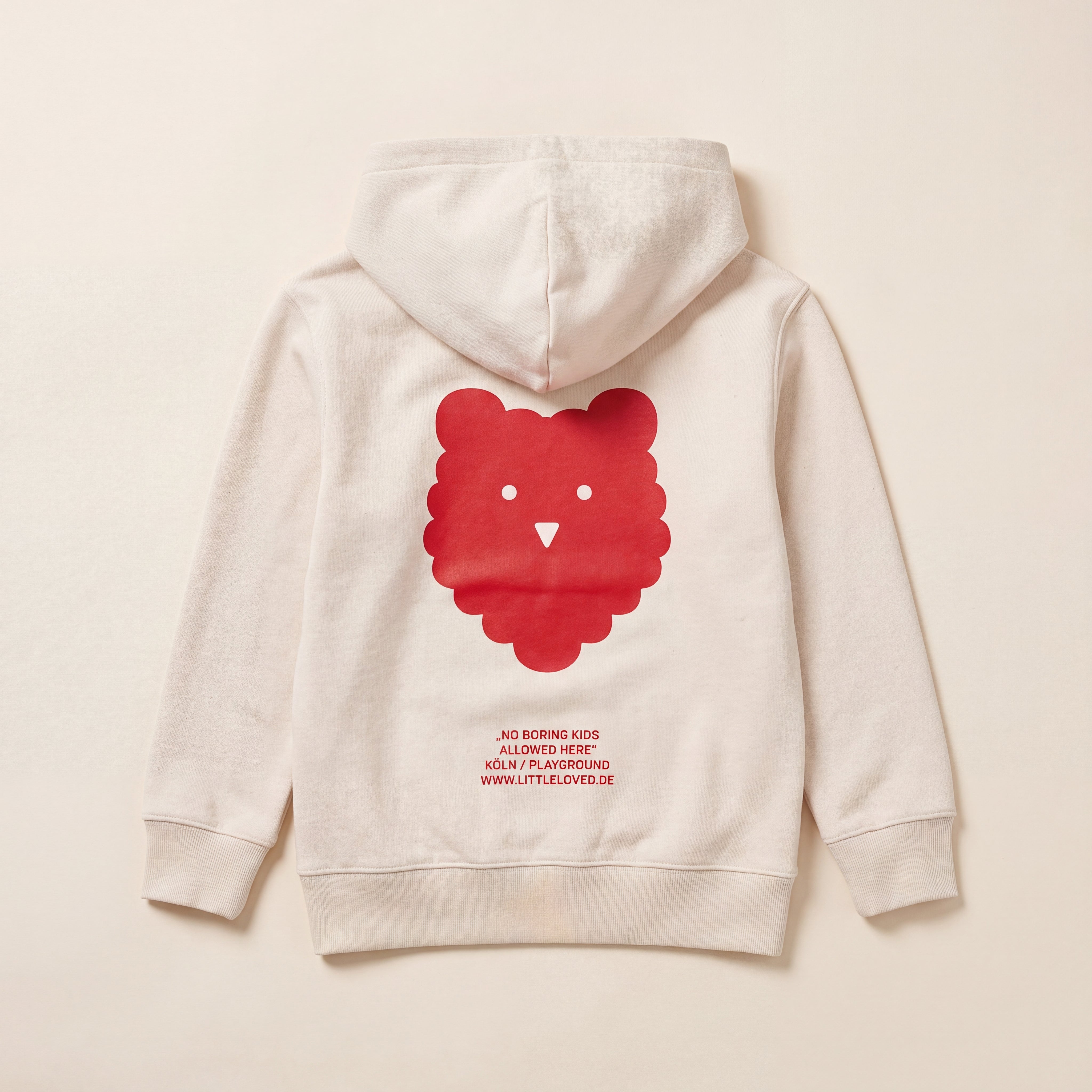 NO BORING KIDS ALLOWED HERE. – Zip-Hoodie – Packshot Rücken (off-white)
