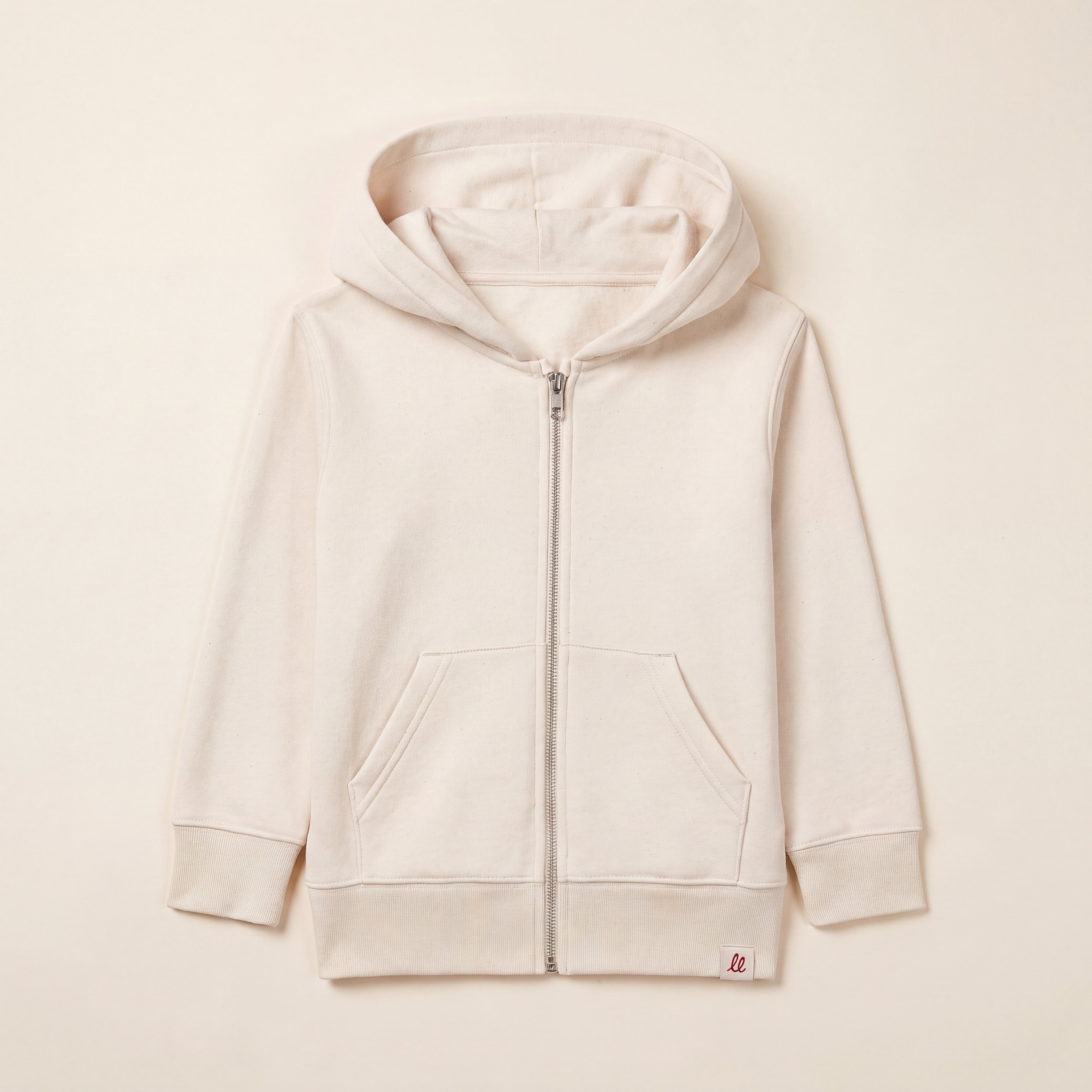 NO BORING KIDS ALLOWED HERE. – Zip-Hoodie – Packshot Front (off-white)