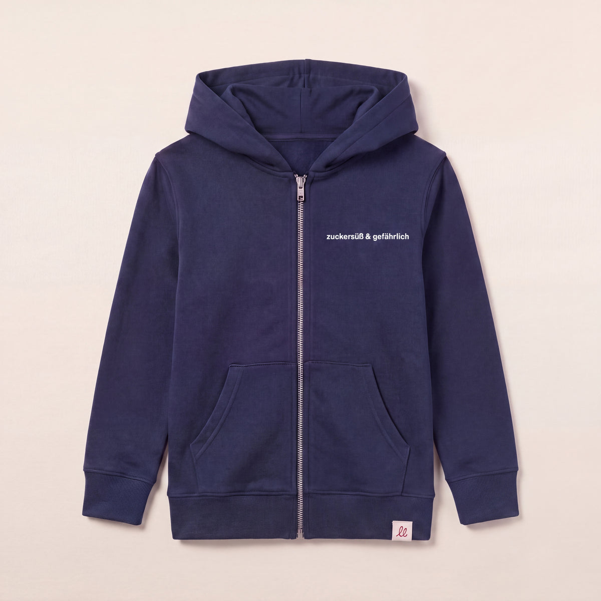 Zuckersüß & gefährlich – Zip-Hoodie – Packshot Front (C727/KIDS)