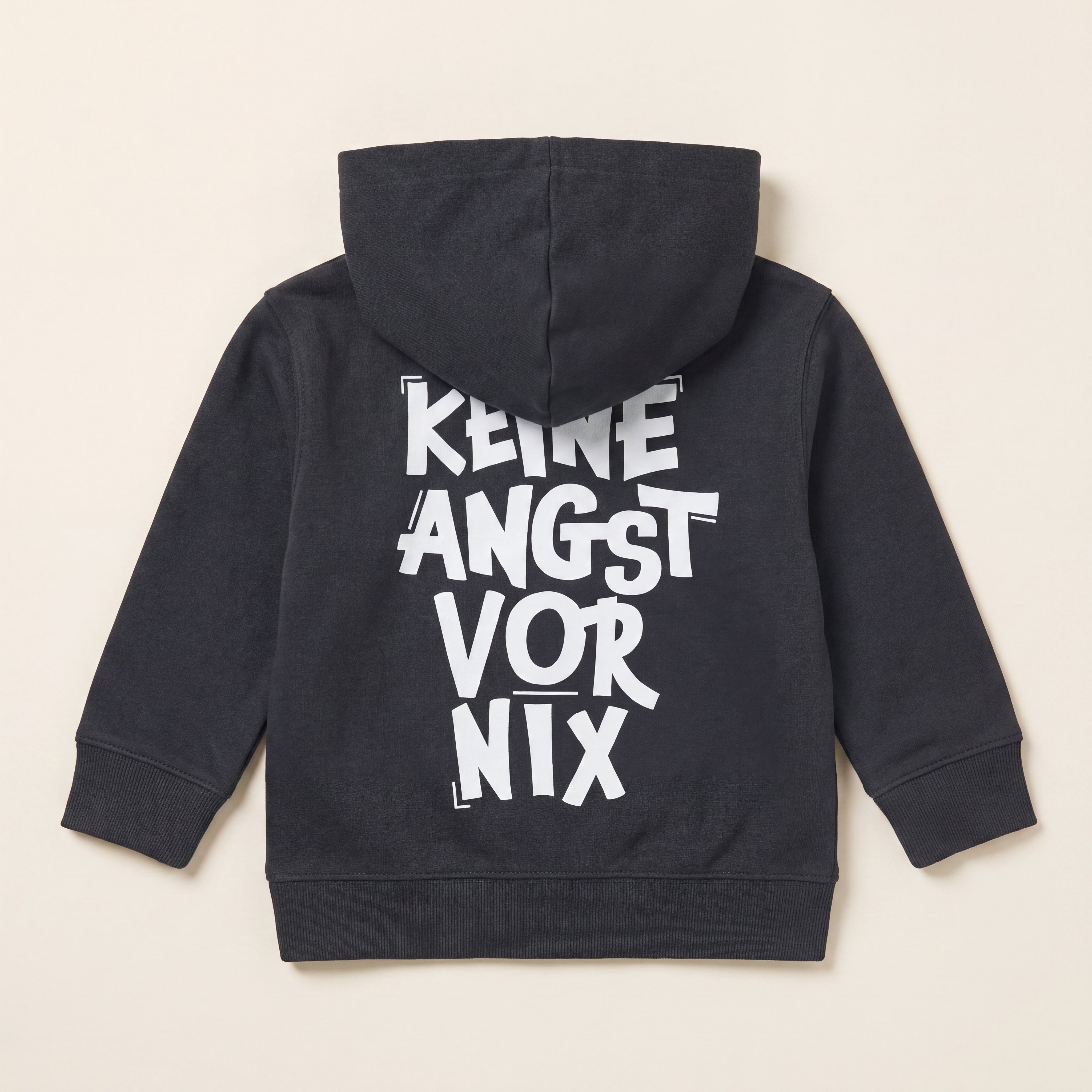 Keine Angst vor nix – Hoodie – Packshot Baby Rücken (schwarz)