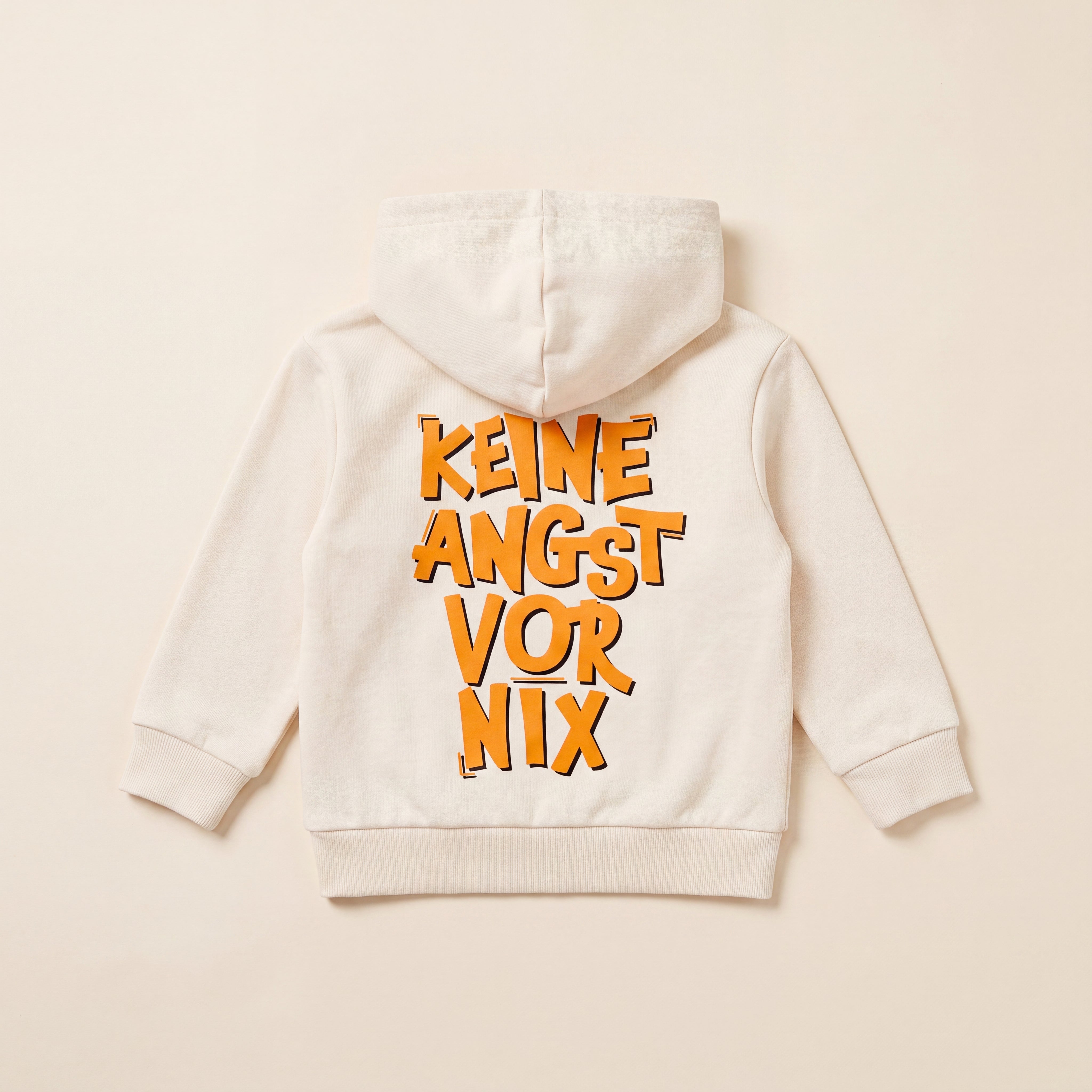 Keine Angst vor nix – Zip-Hoodie – Packshot Baby Rücken (off-white)