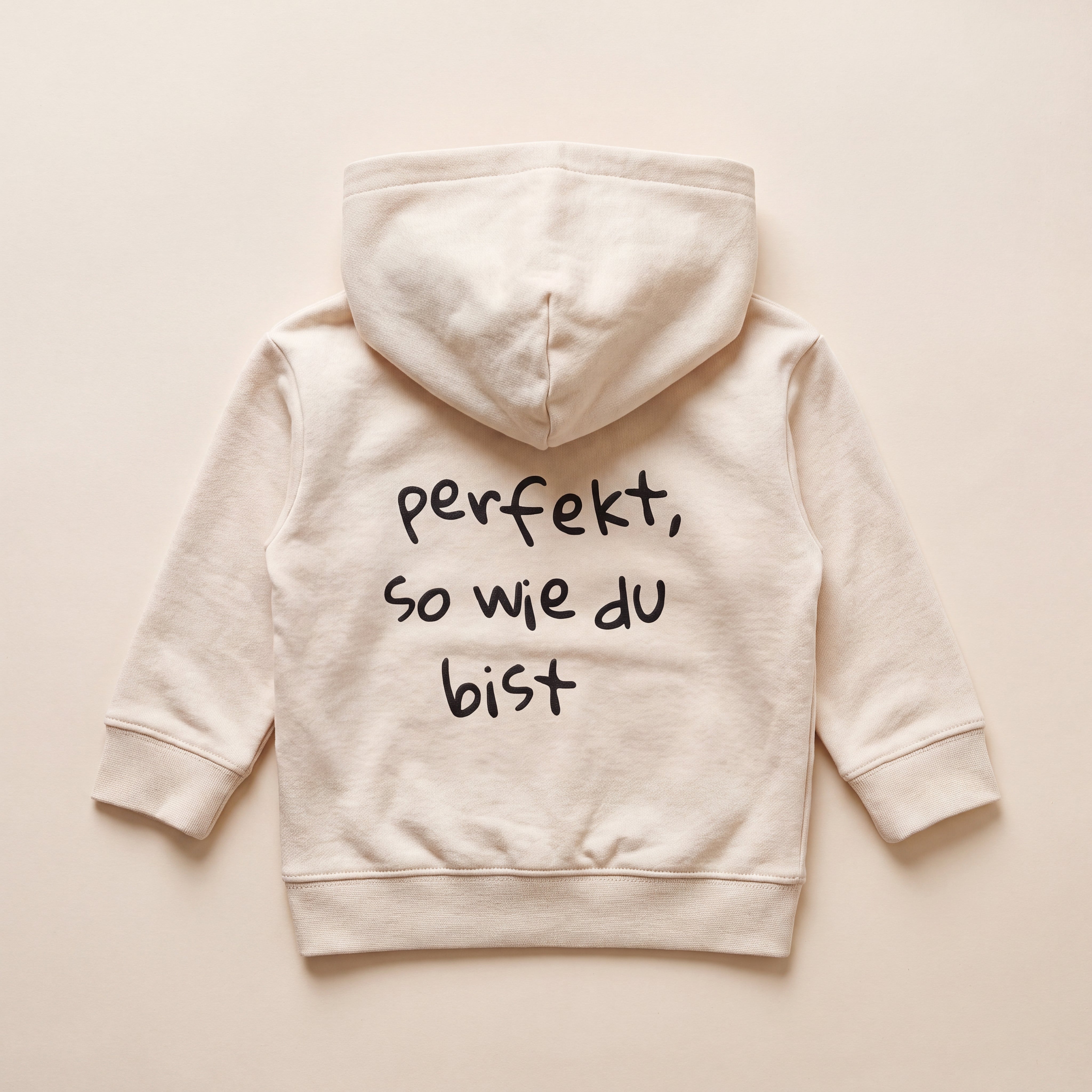 Perfekt, so wie du bist – Hoodie – Packshot Baby Rücken (off-white)