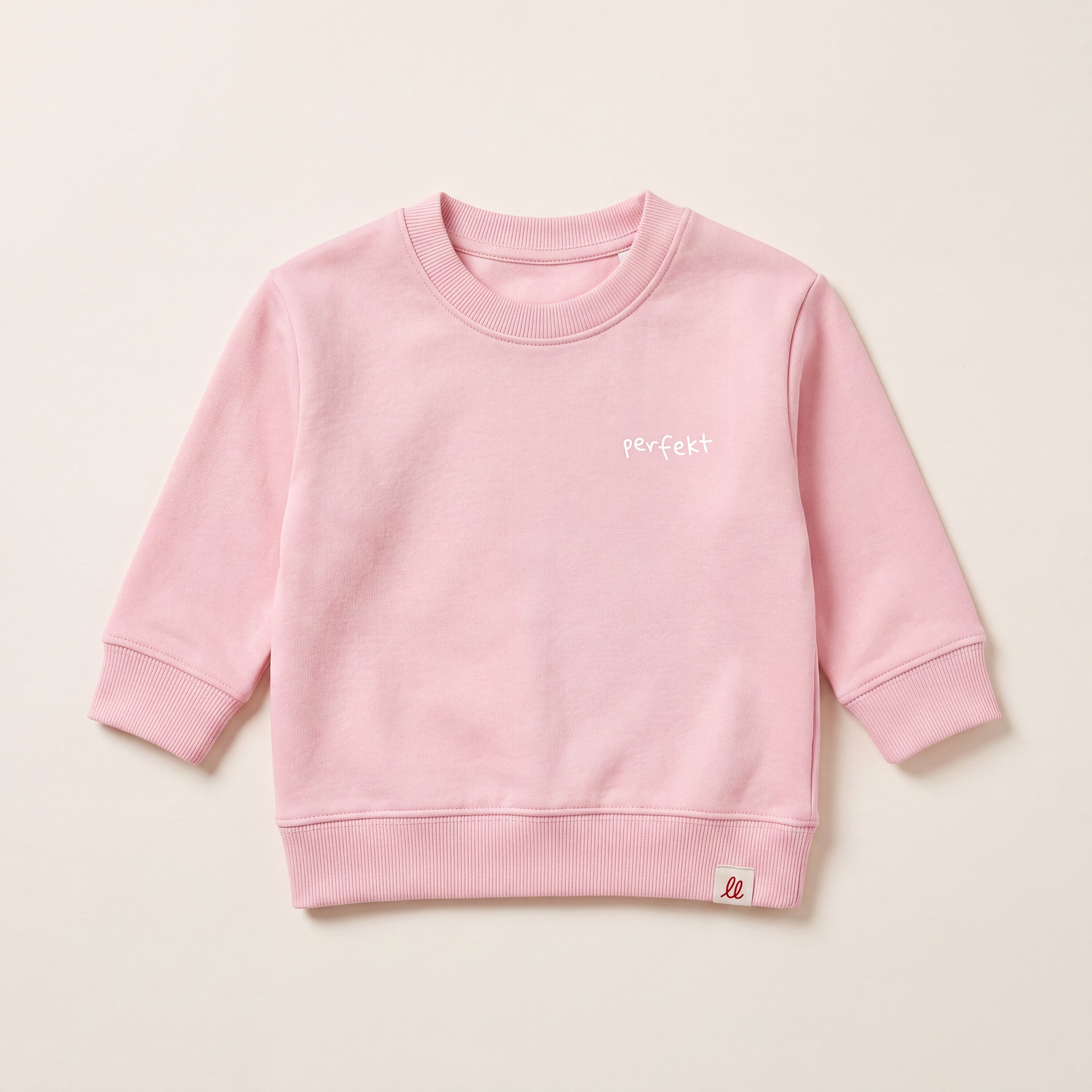Perfekt, so wie du bist – Sweatshirt – Packshot Baby Front (pink)
