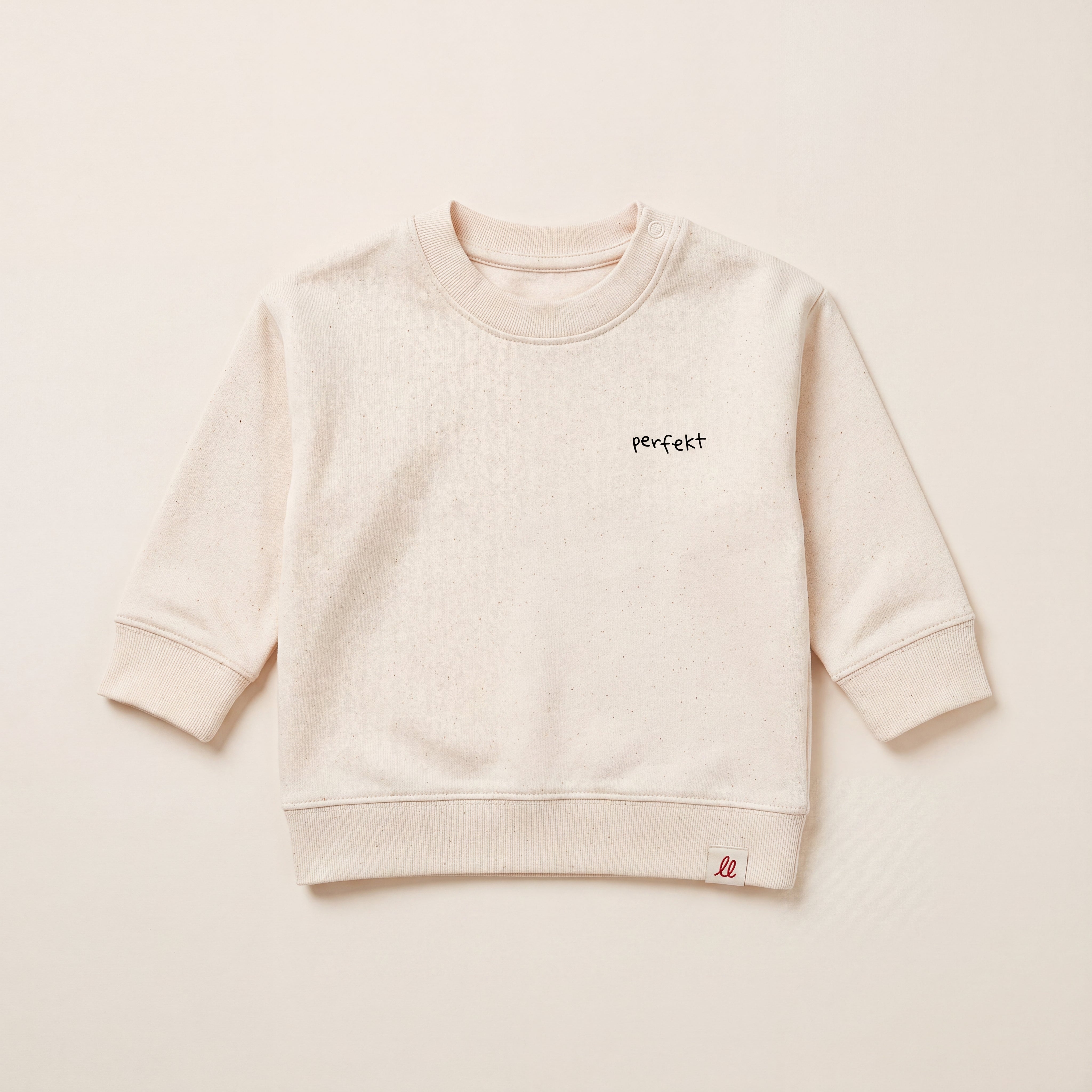 Perfekt, so wie du bist – Sweatshirt – Packshot Baby Front (off-white)