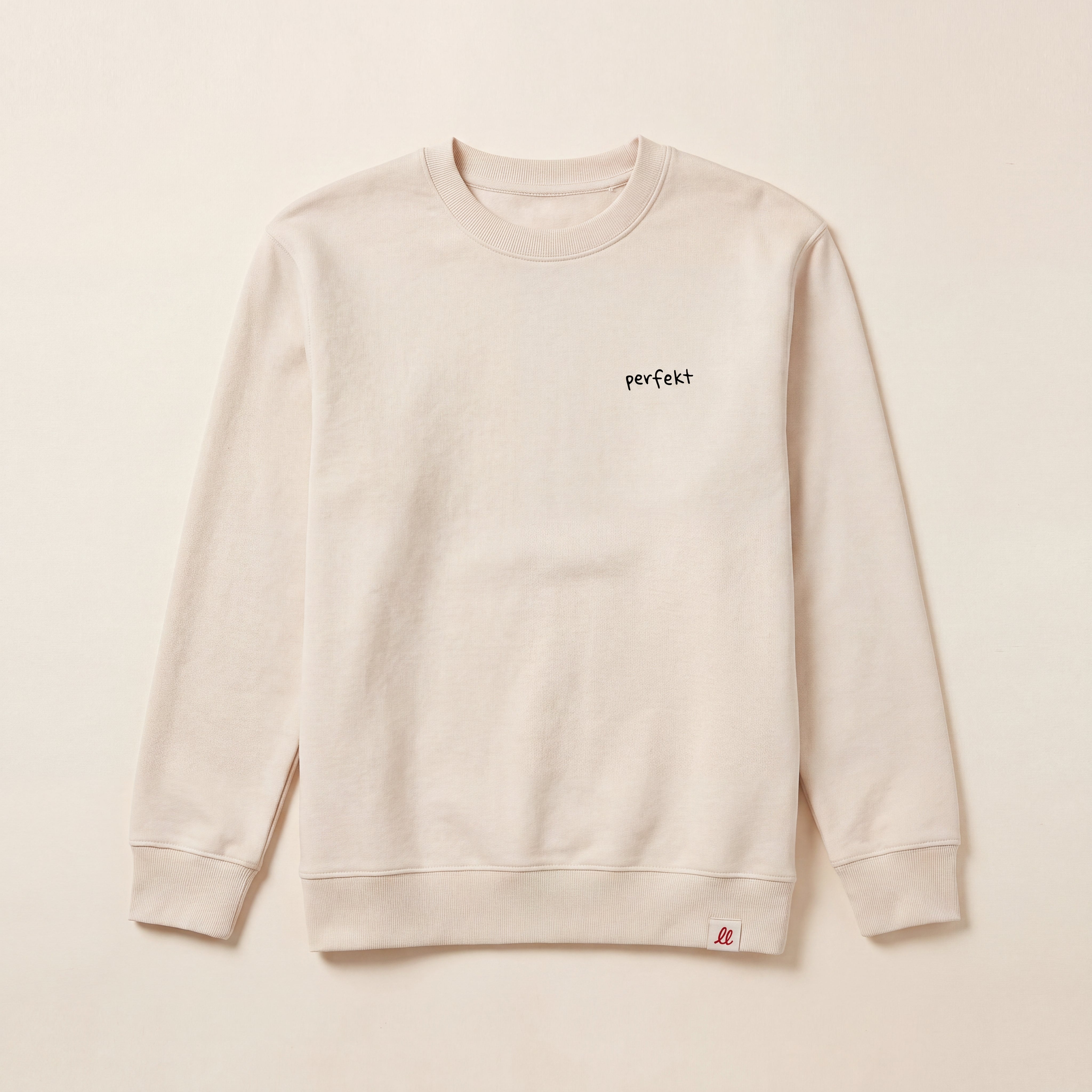 Perfekt, so wie du bist – Sweatshirt – Packshot Front (off-white)