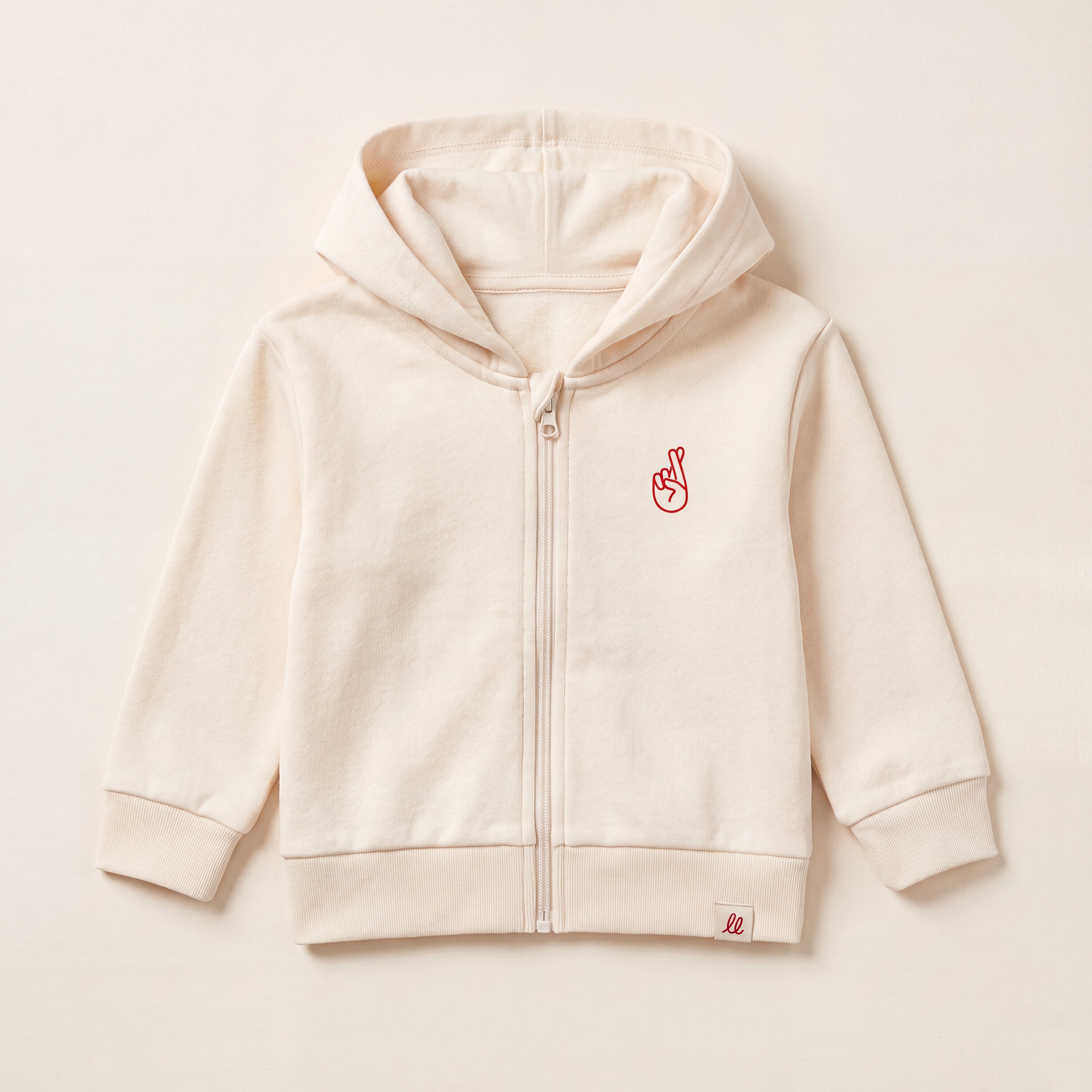 Local Troublemaker – Zip-Hoodie – Packshot Baby Front (off-white)